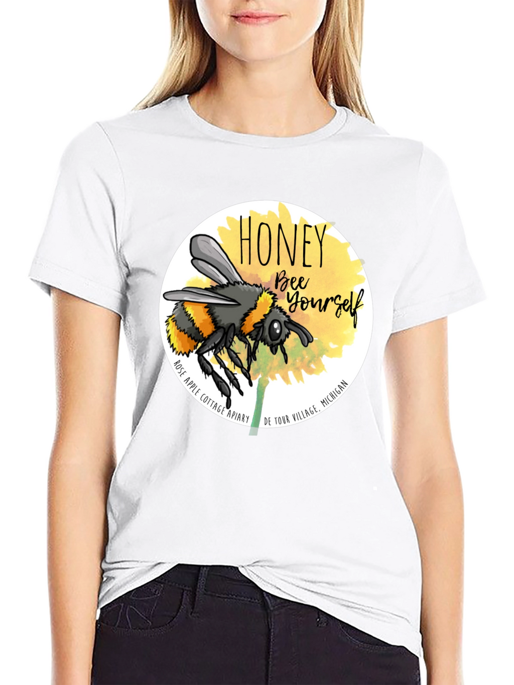 Honey Bee Yourself Graphic Tee - Black