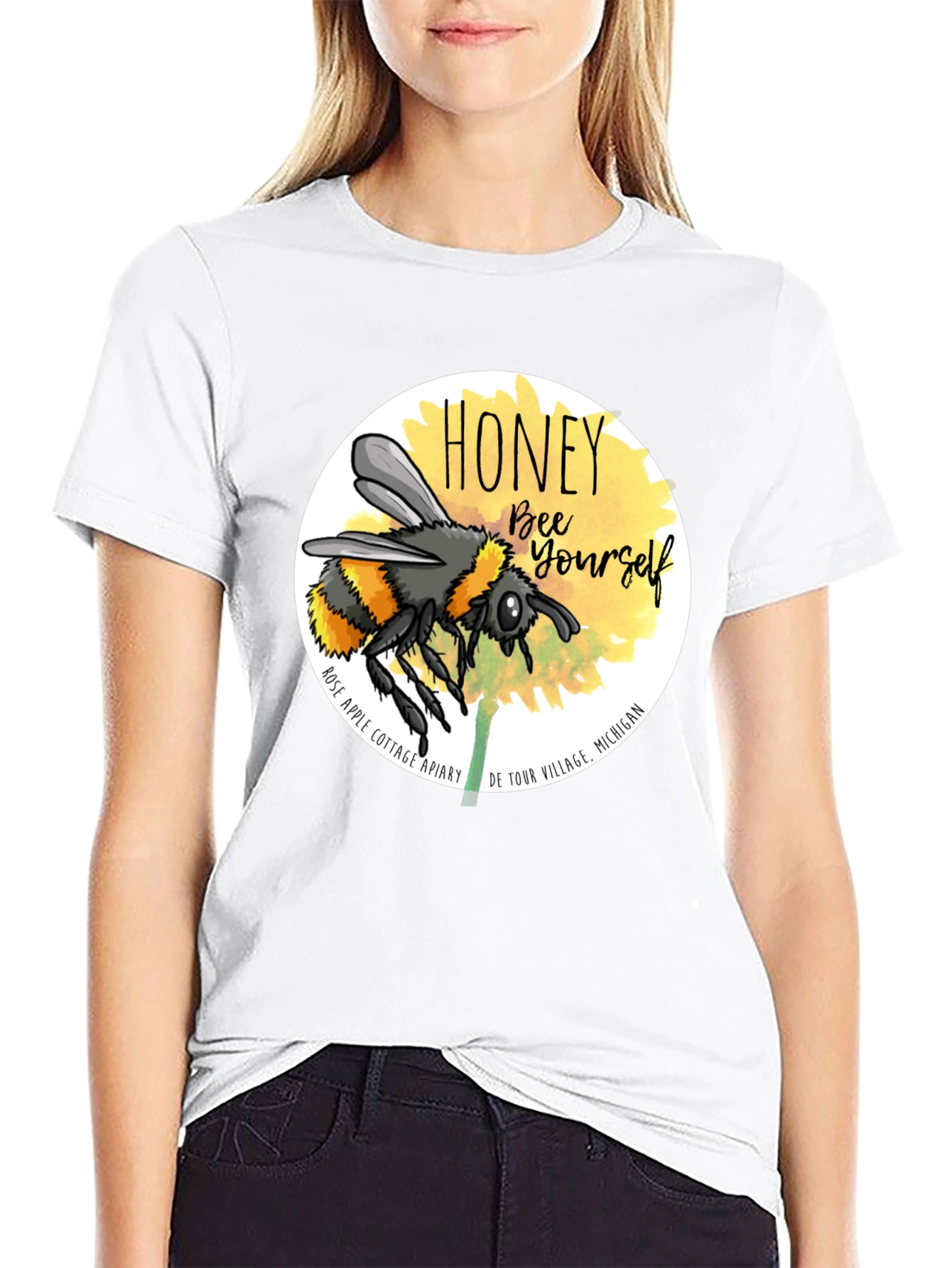 Honey Bee Yourself Graphic Tee - Black