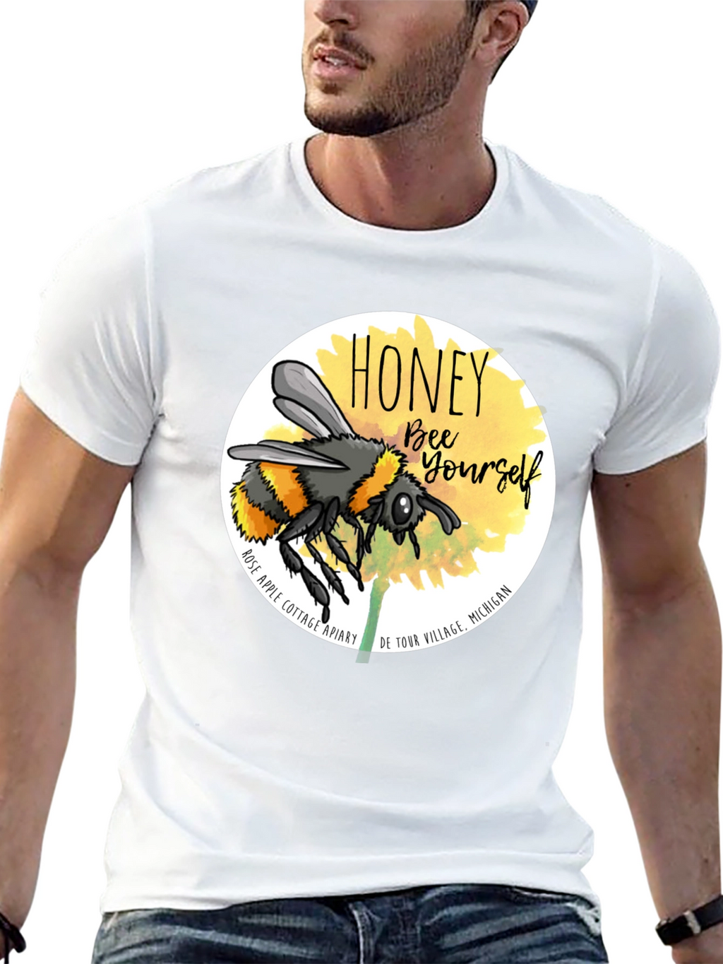 Honey Bee Yourself Graphic Tee - Black