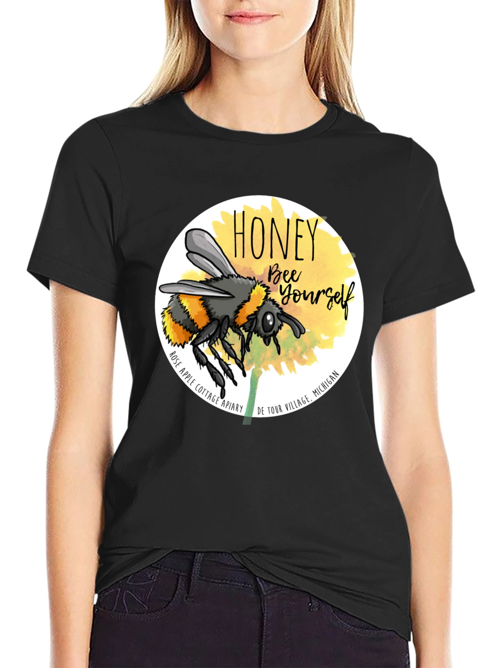 Honey Bee Yourself Graphic Tee - Black