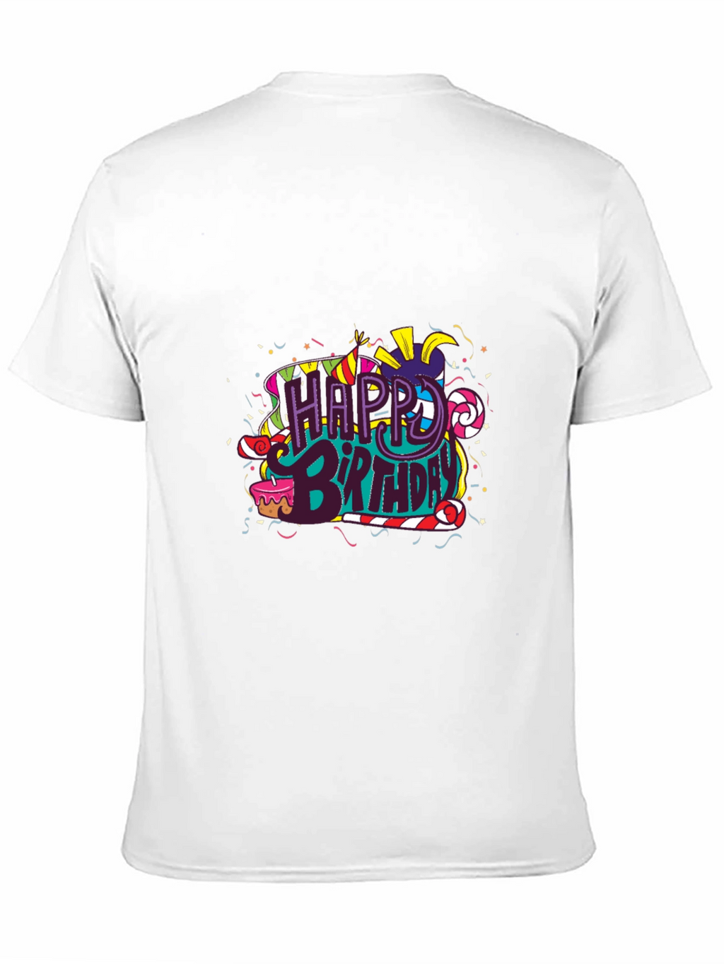 Happy Birthday Graphic Print Black T-Shirt