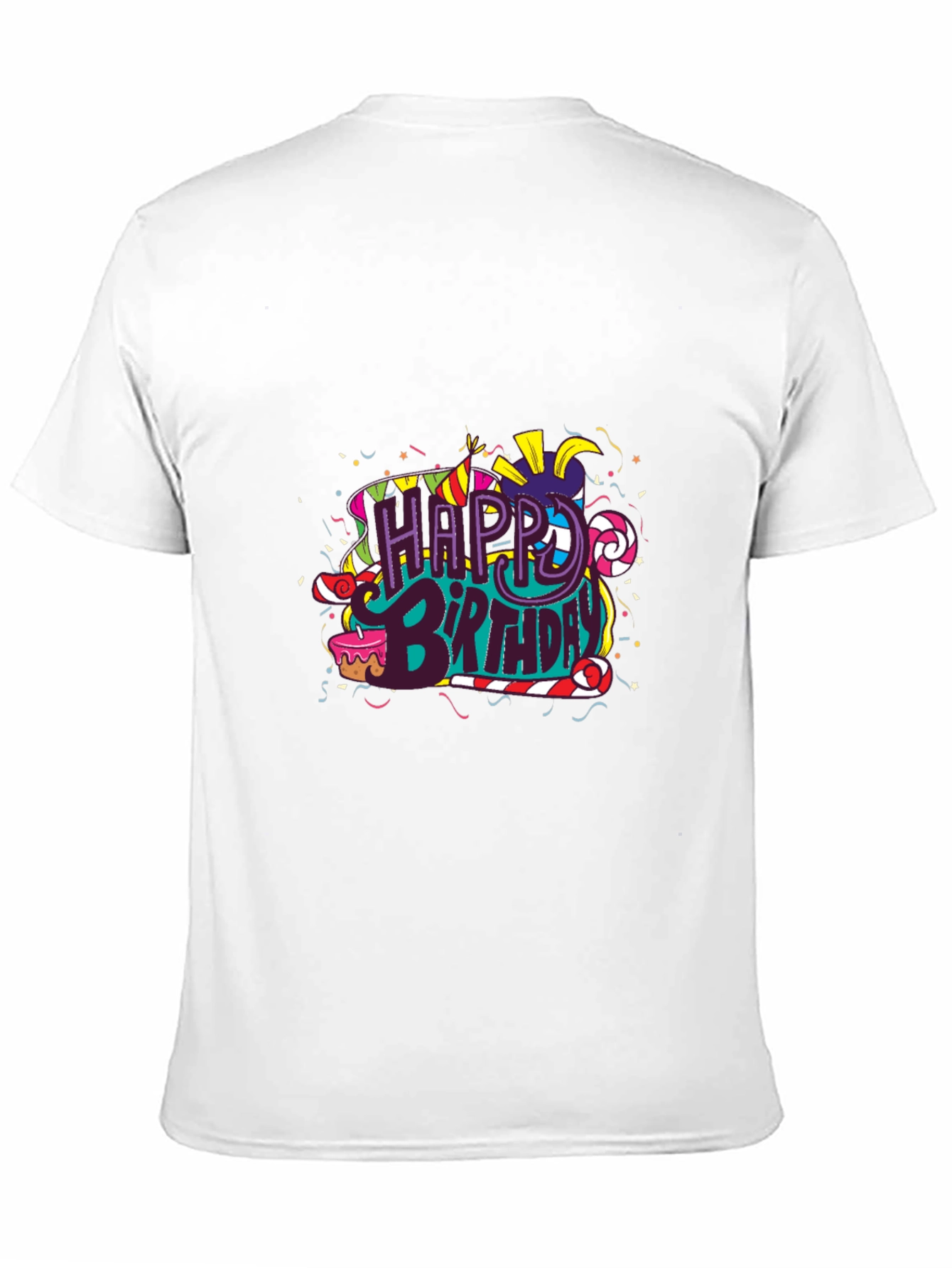 Happy Birthday Graphic Print Black T-Shirt