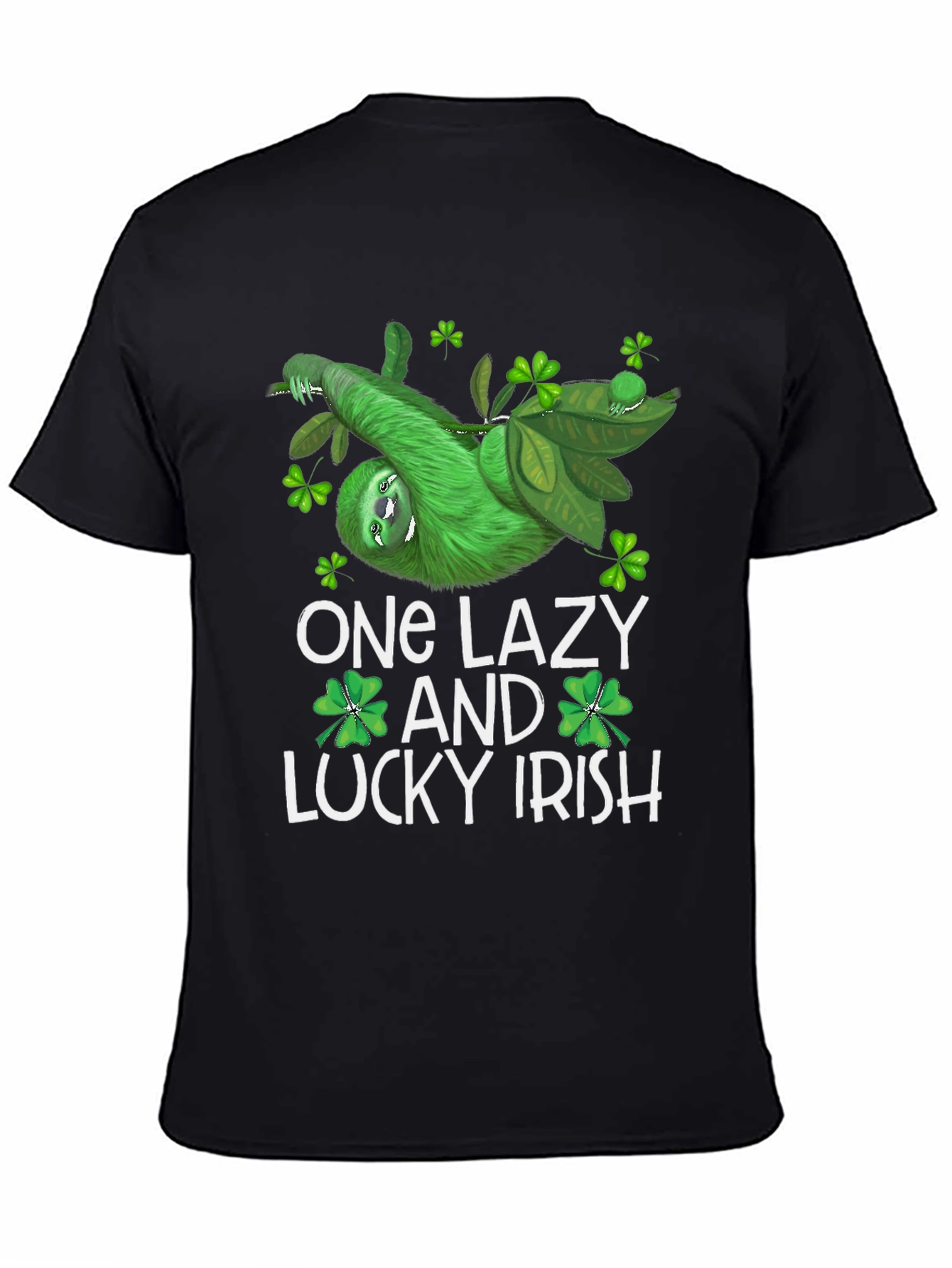 One Lazy & Lucky Irish St Patricks Day Sloth Graphic Tee