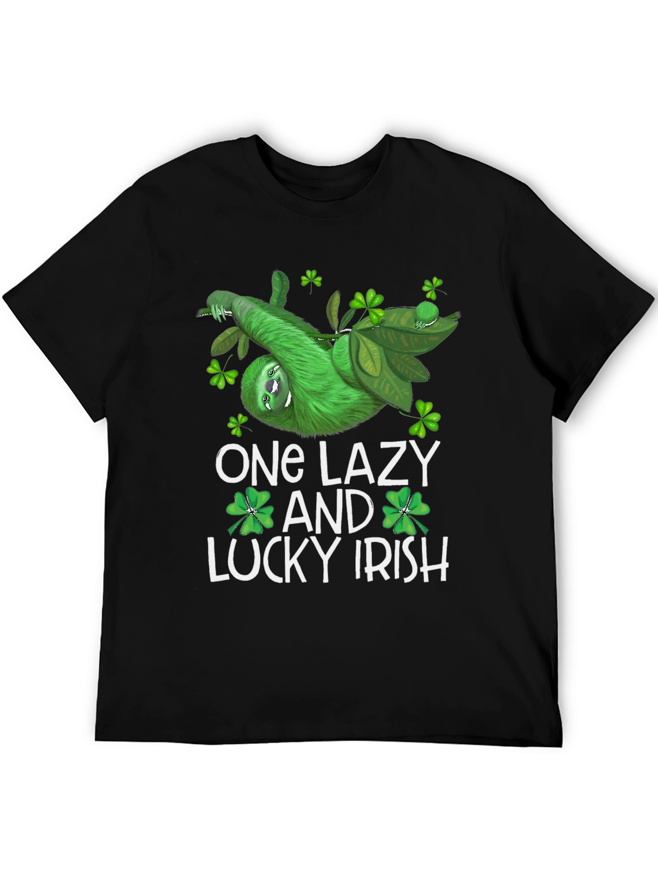 One Lazy & Lucky Irish St Patricks Day Sloth Graphic Tee