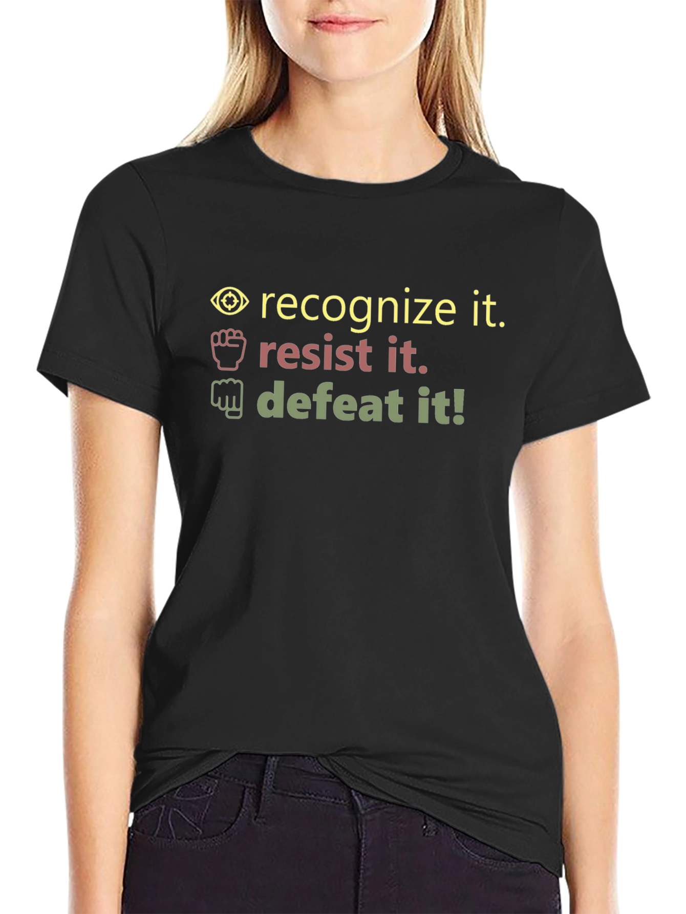 Recognize Resist Defeat - Graphic T-Shirt