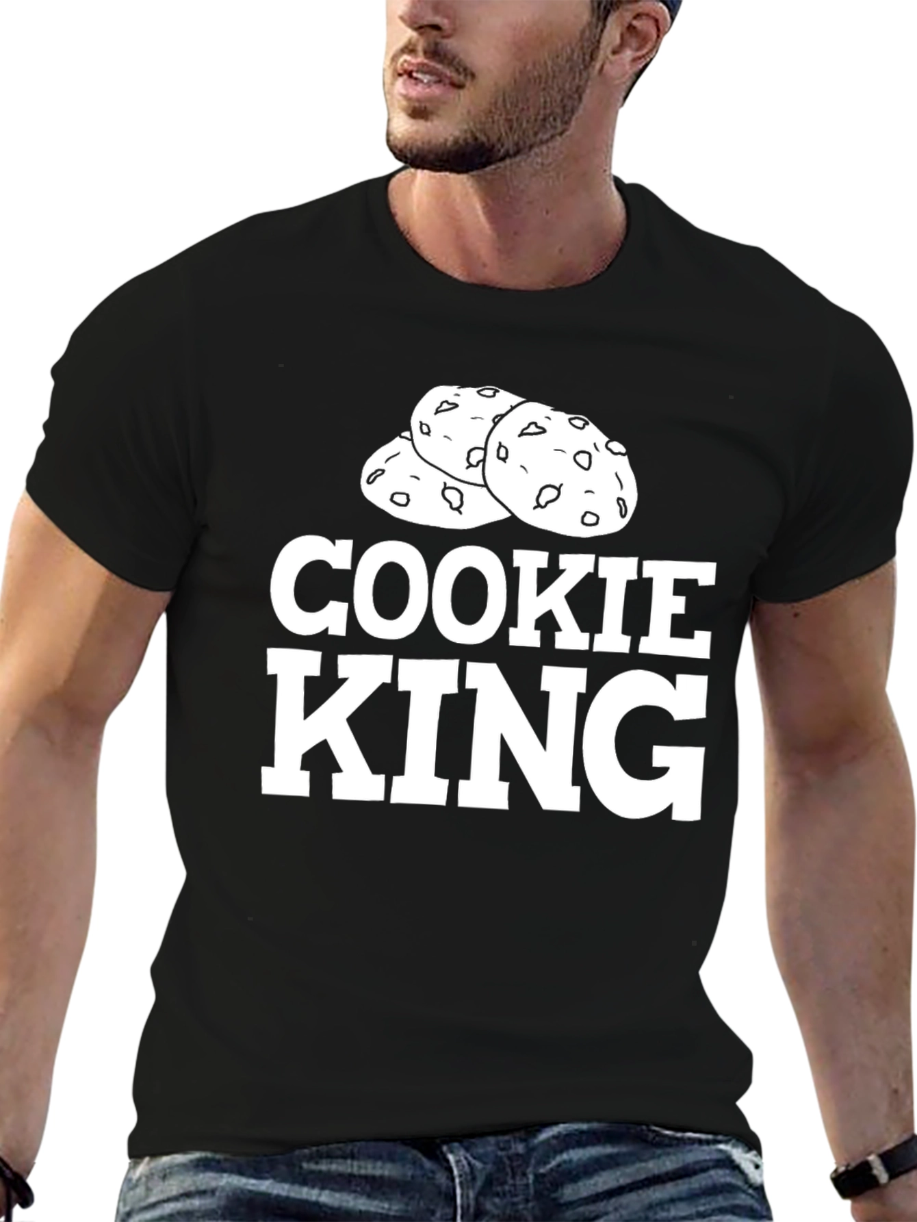 Cookie King Black T-Shirt | Funny Foodie Tee