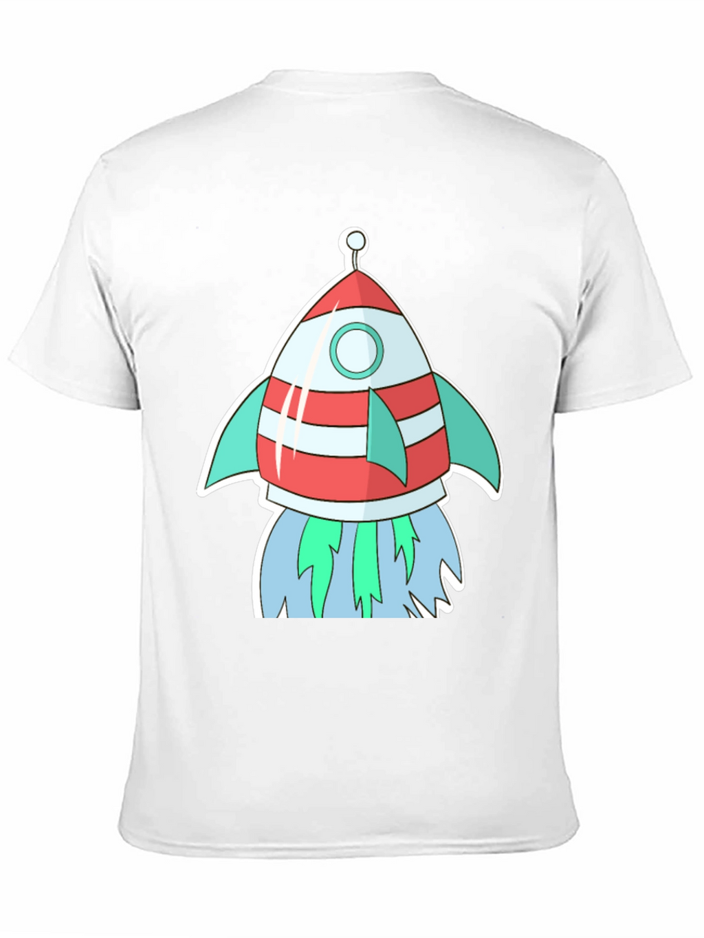 Cartoon Rocket Black T-Shirt