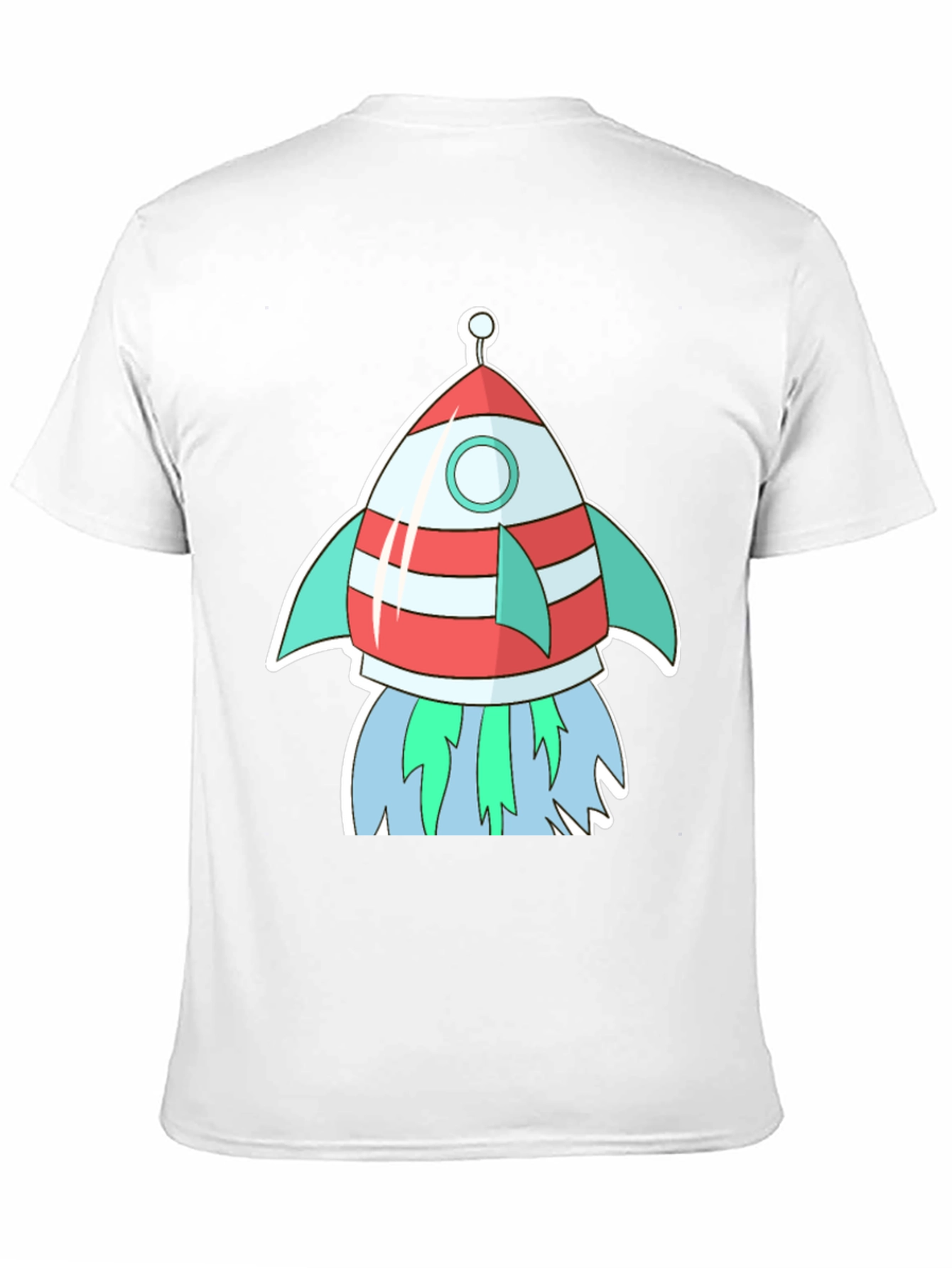 Cartoon Rocket Black T-Shirt