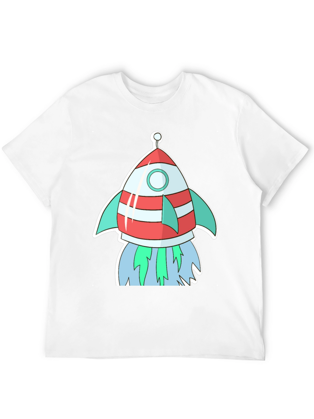 Cartoon Rocket Black T-Shirt