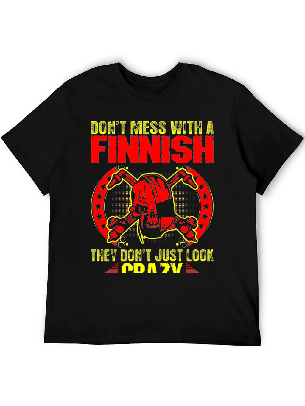Finnish Crazy Graphic Tee - Black