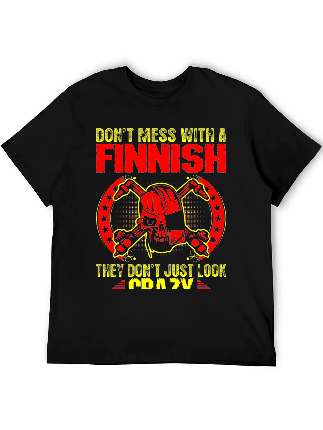 Finnish Crazy Graphic Tee - Black