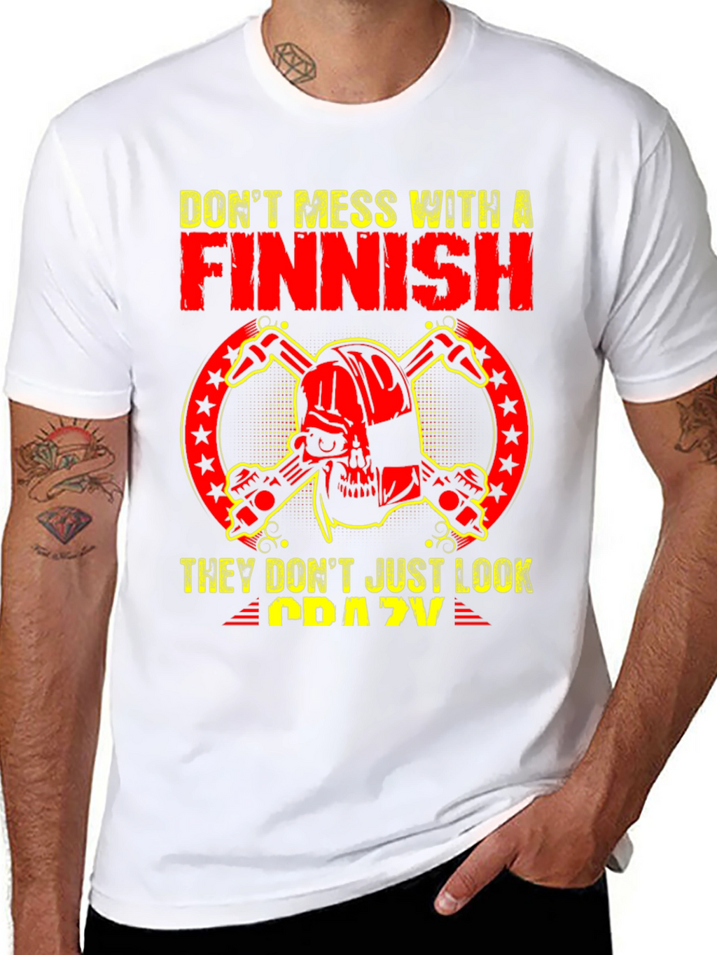Finnish Crazy Graphic Tee - Black