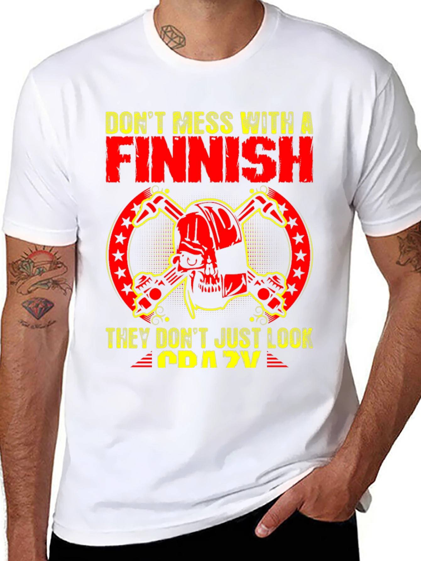 Finnish Crazy Graphic Tee - Black