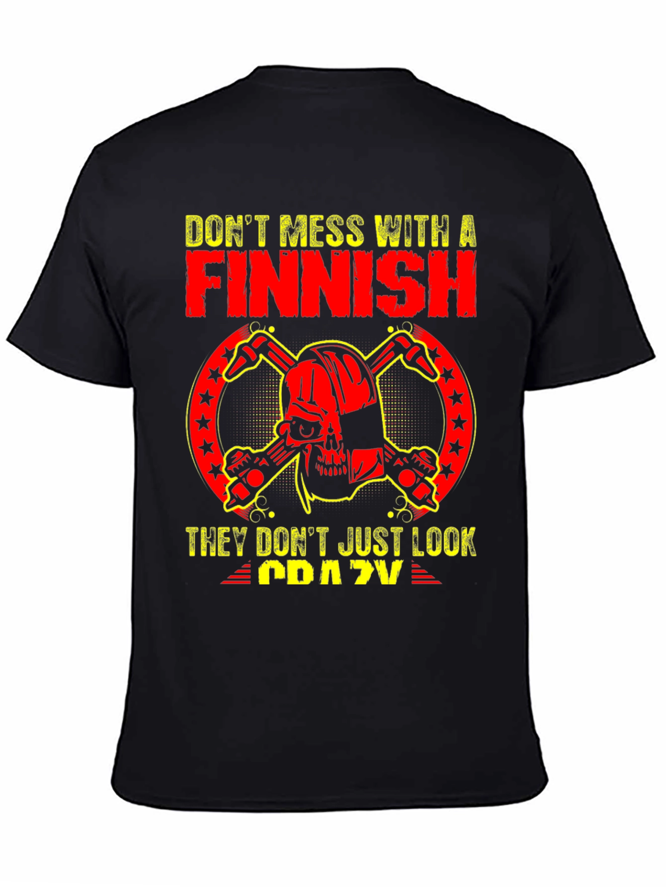 Finnish Crazy Graphic Tee - Black