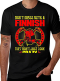 Finnish Crazy Graphic Tee - Black