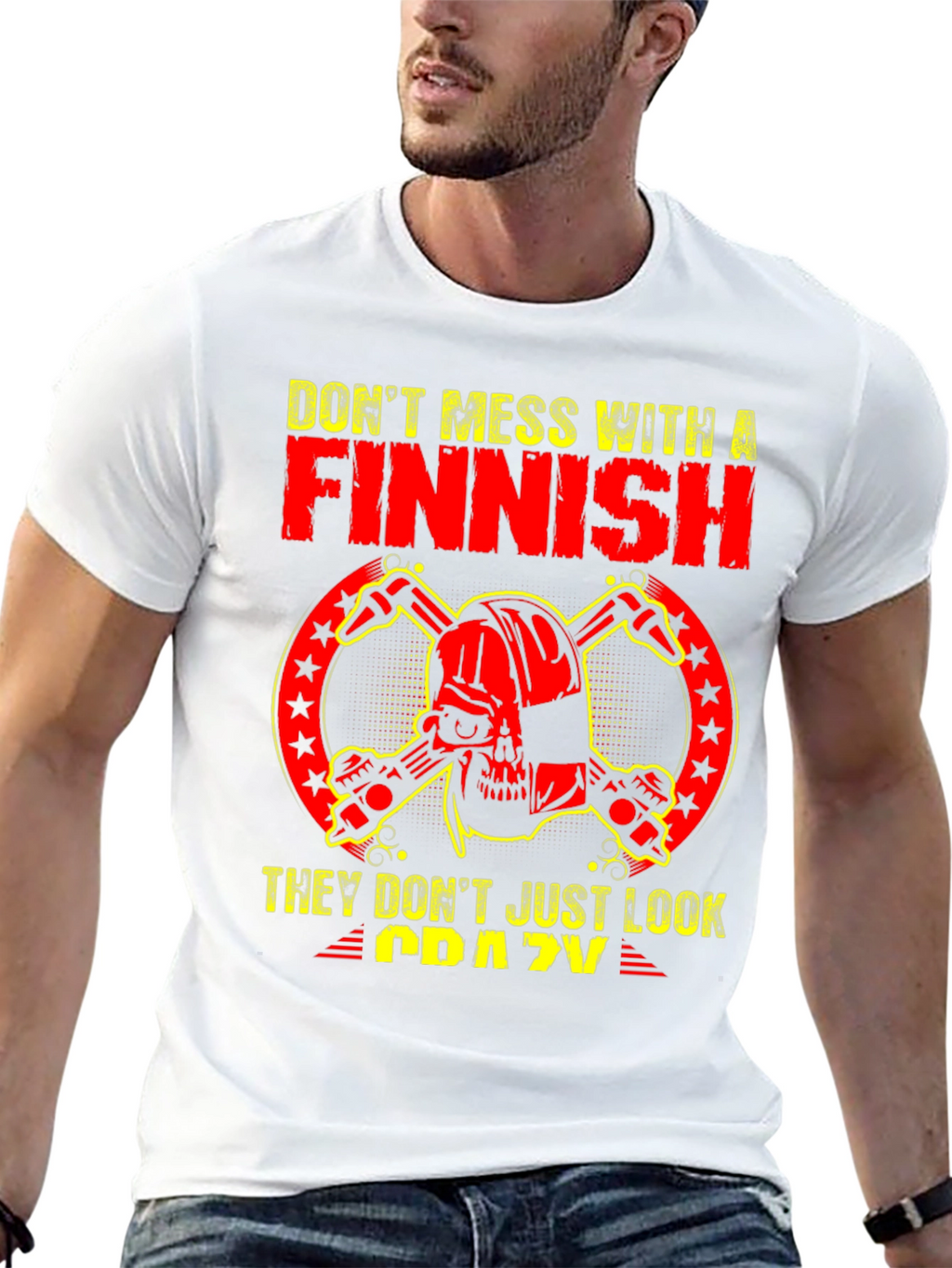 Finnish Crazy Graphic Tee - Black