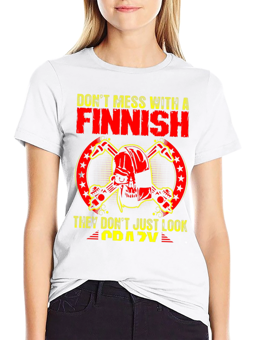 Finnish Crazy Graphic Tee - Black