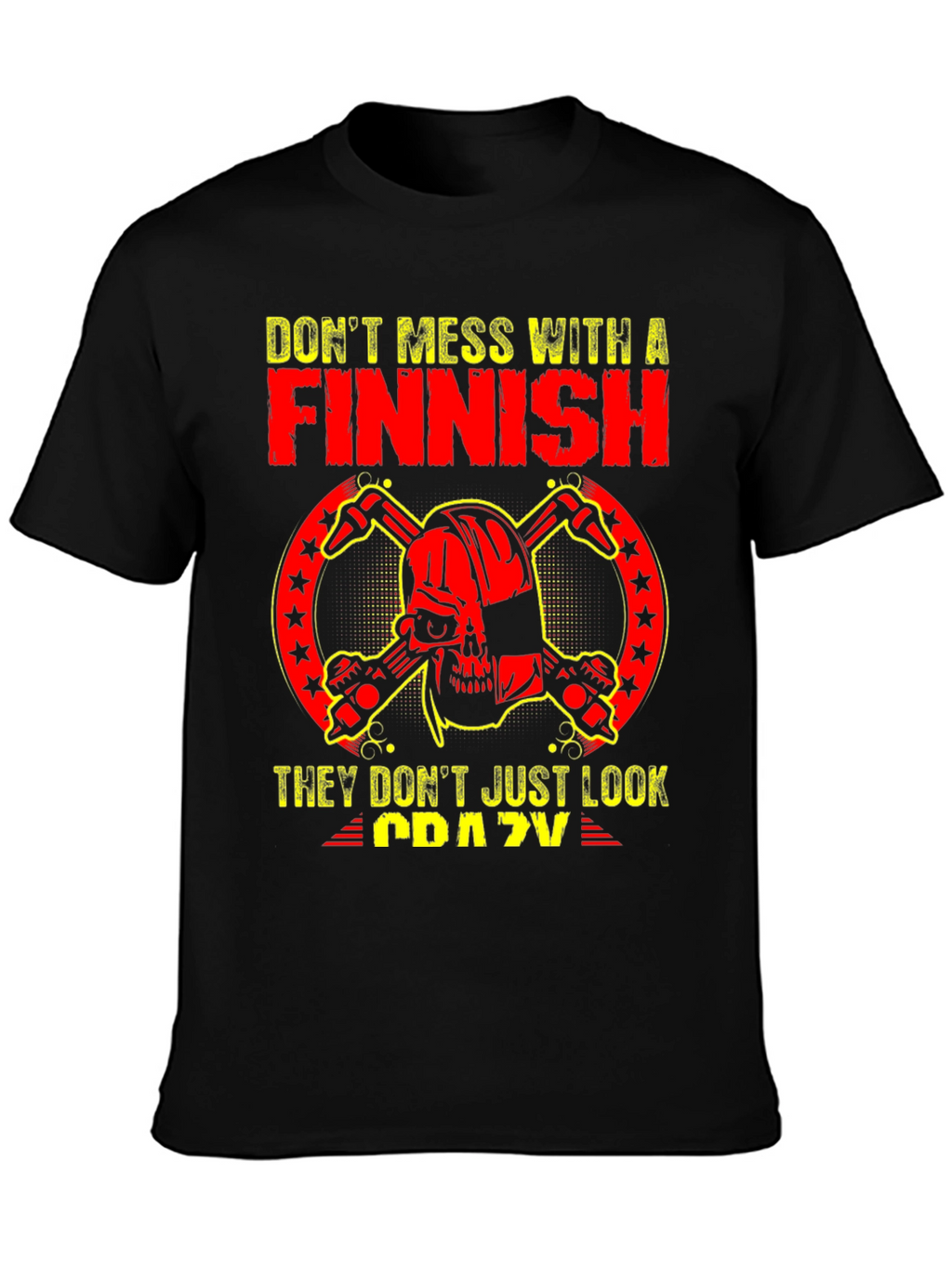 Finnish Crazy Graphic Tee - Black