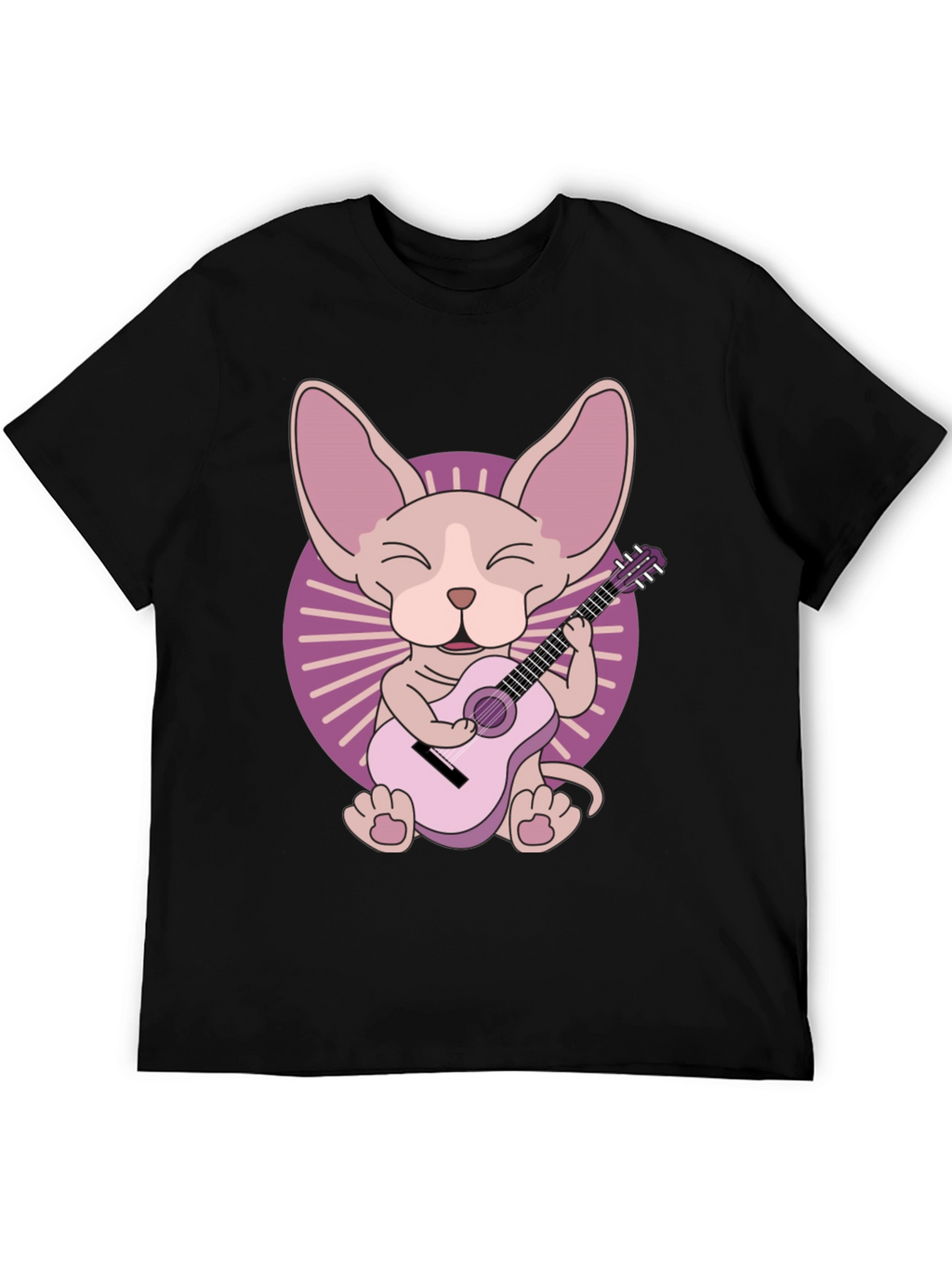 Sphynx Cat Guitar T-Shirt - Unique Graphic Tee