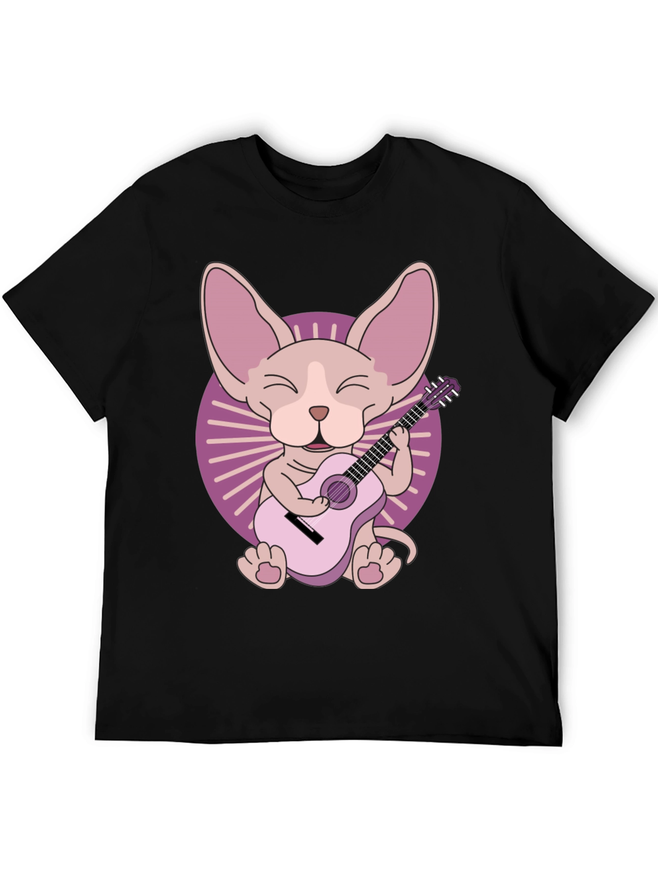 Sphynx Cat Guitar T-Shirt - Unique Graphic Tee