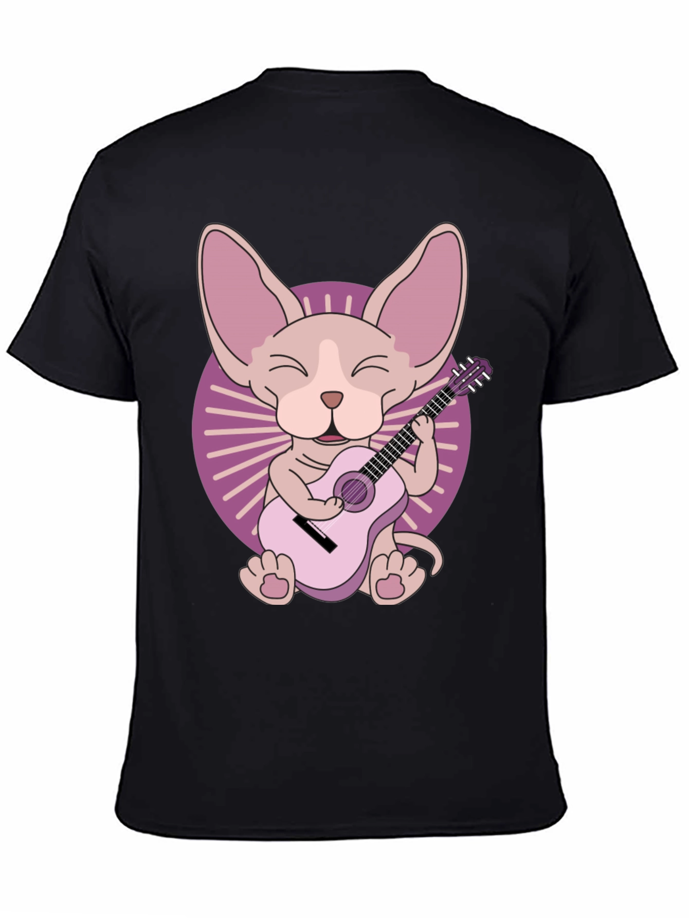 Sphynx Cat Guitar T-Shirt - Unique Graphic Tee