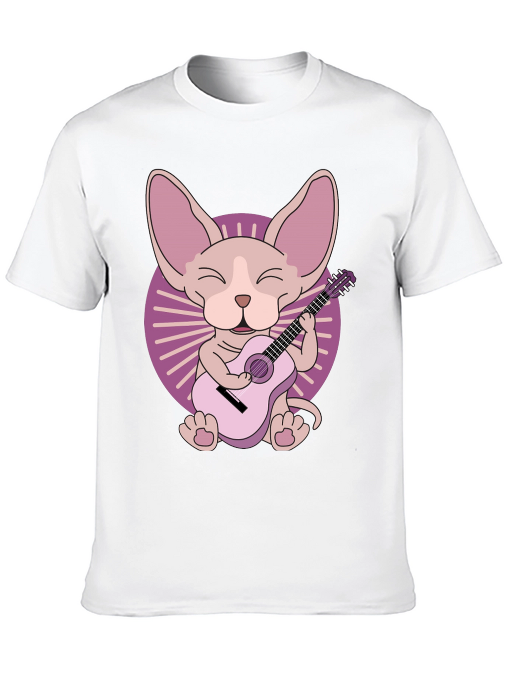 Sphynx Cat Guitar T-Shirt - Unique Graphic Tee