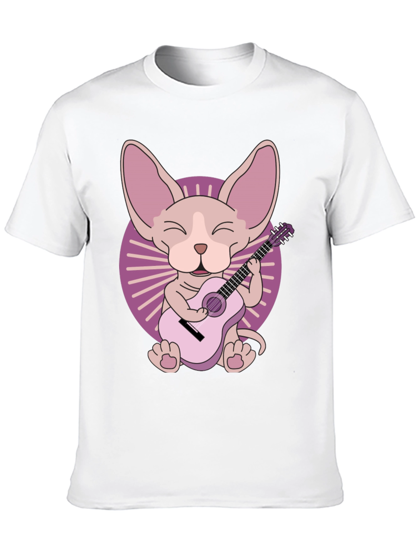 Sphynx Cat Guitar T-Shirt - Unique Graphic Tee