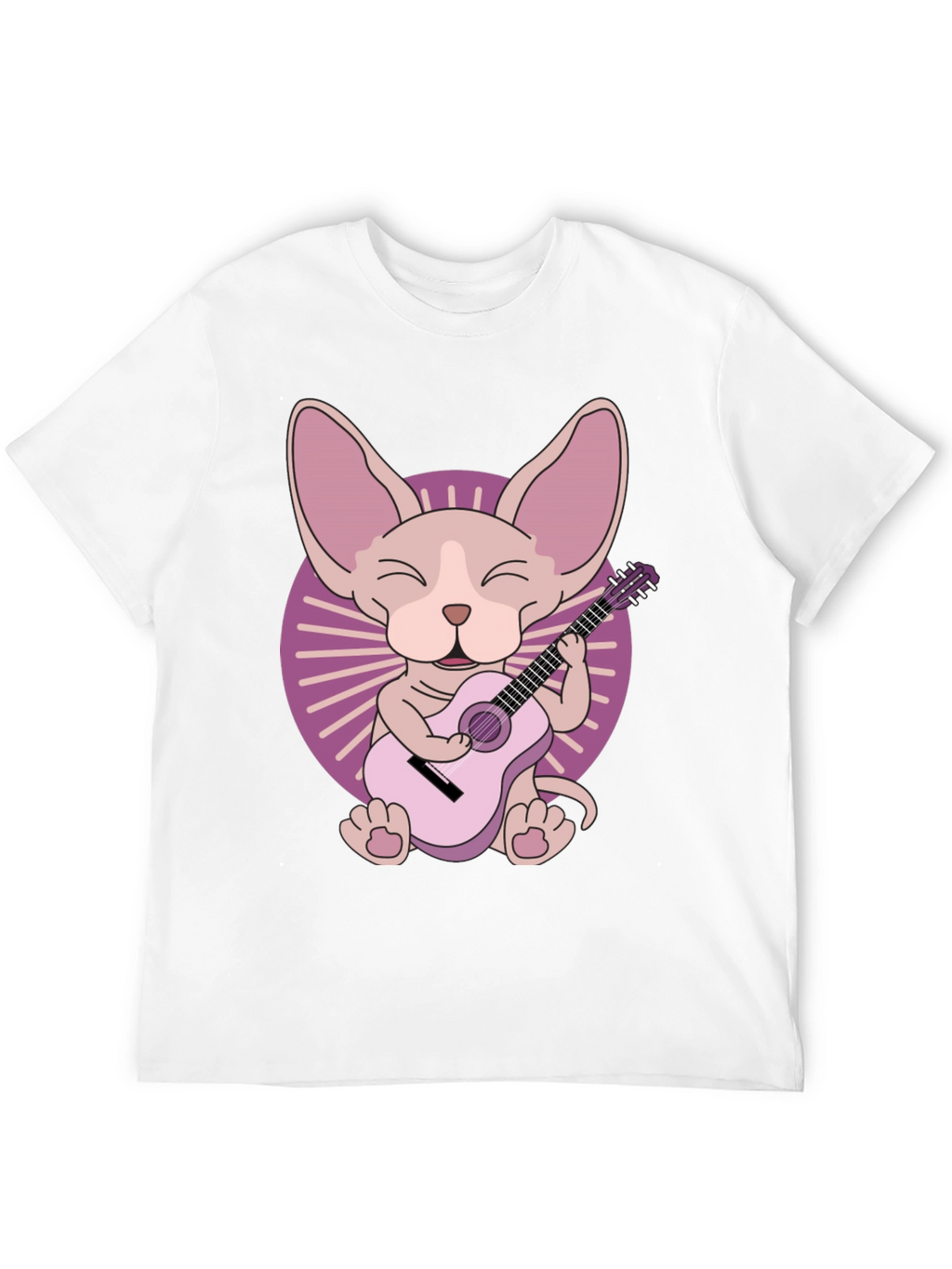 Sphynx Cat Guitar T-Shirt - Unique Graphic Tee