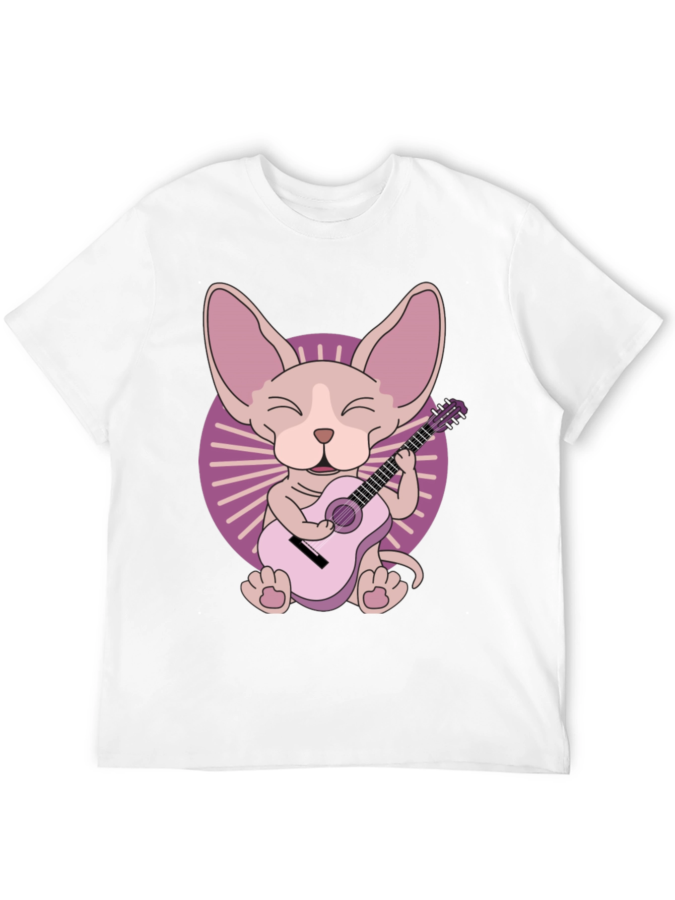 Sphynx Cat Guitar T-Shirt - Unique Graphic Tee