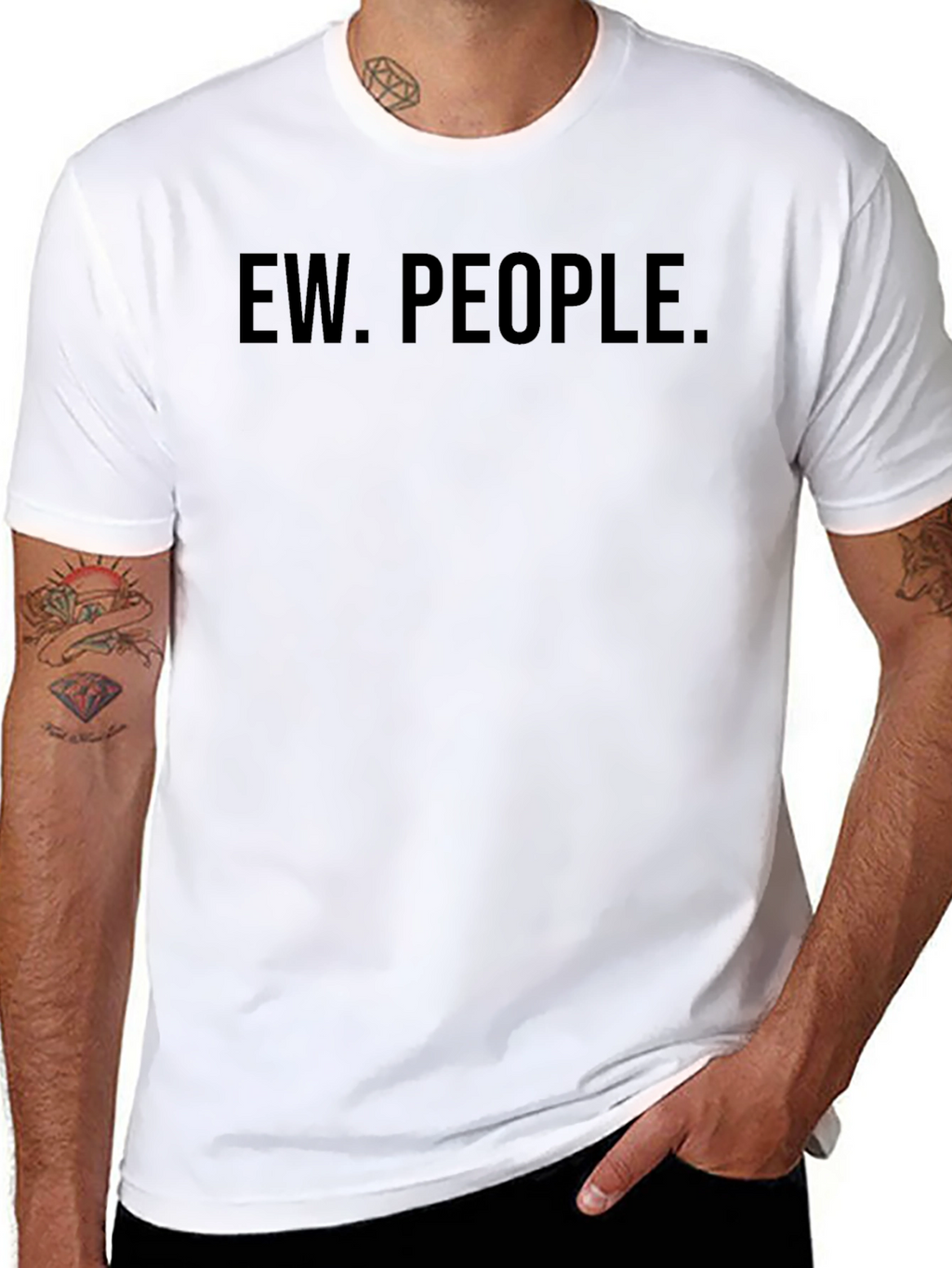 Ew. People. Graphic Tee - Black Casual T-Shirt