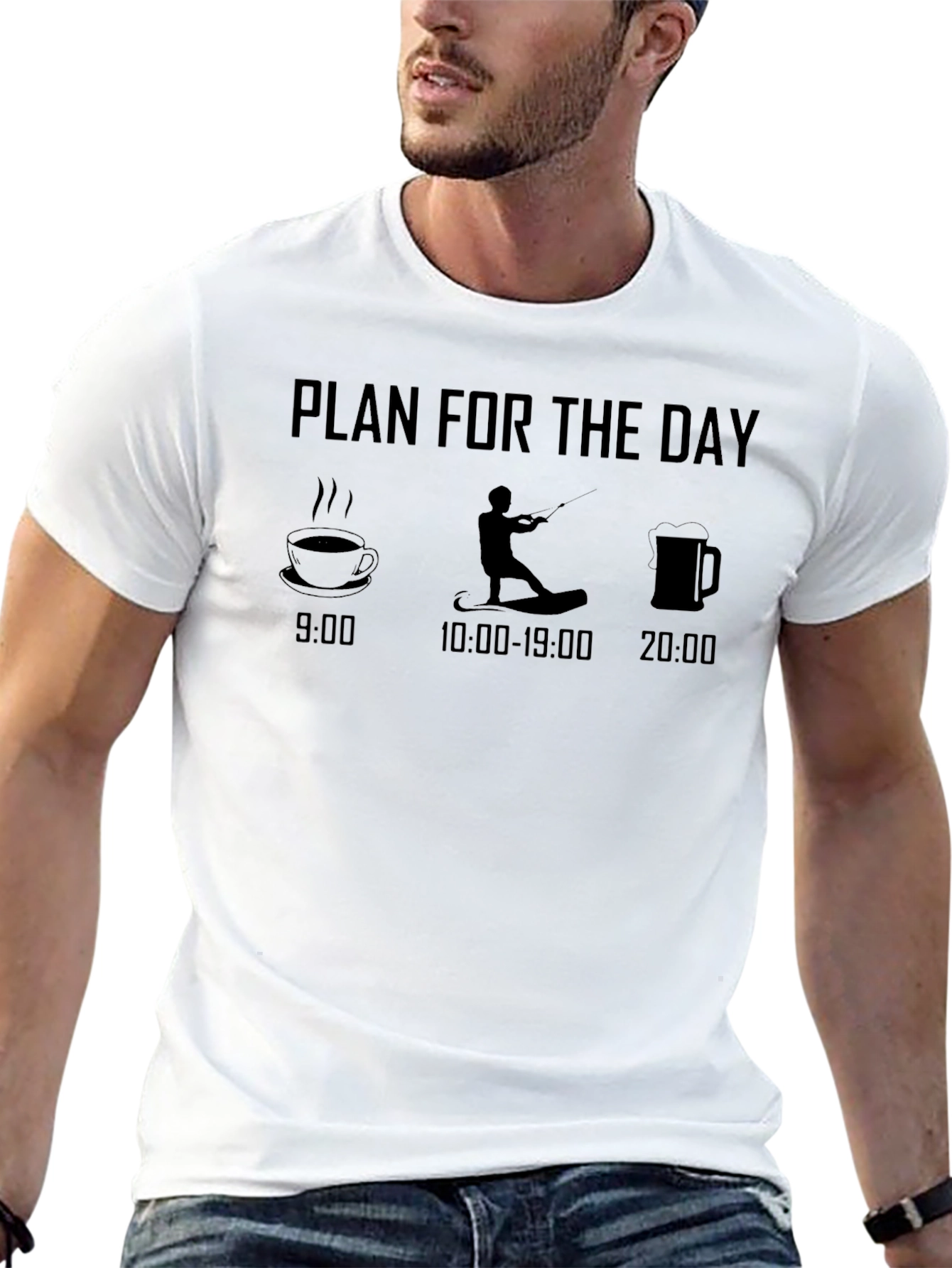 Plan for the Day Tee: Coffee Wakeboard Beer