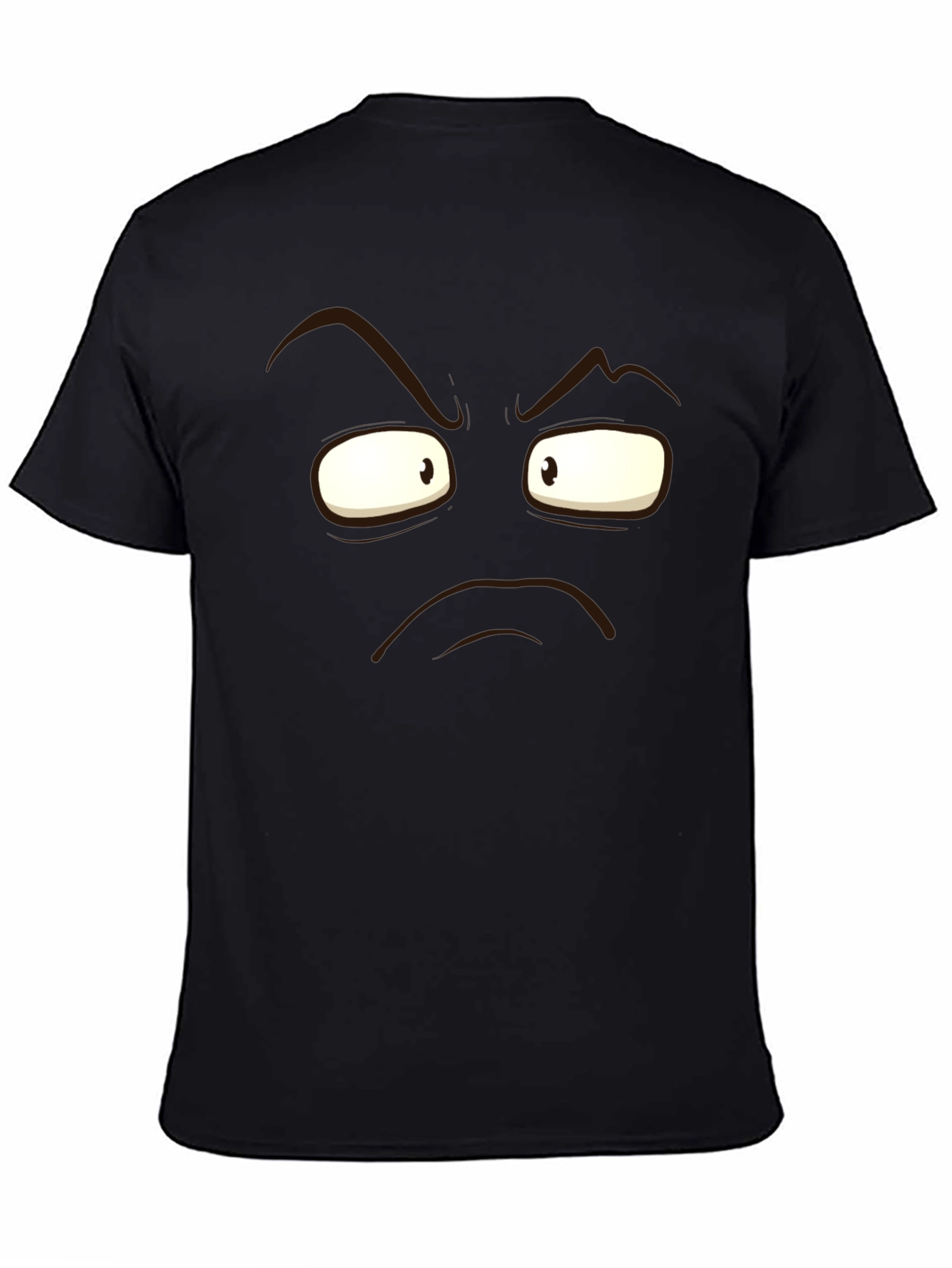 Grumpy Face Graphic Black T-Shirt