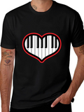 Piano Heartbeat T-Shirt - Music Lover Tee