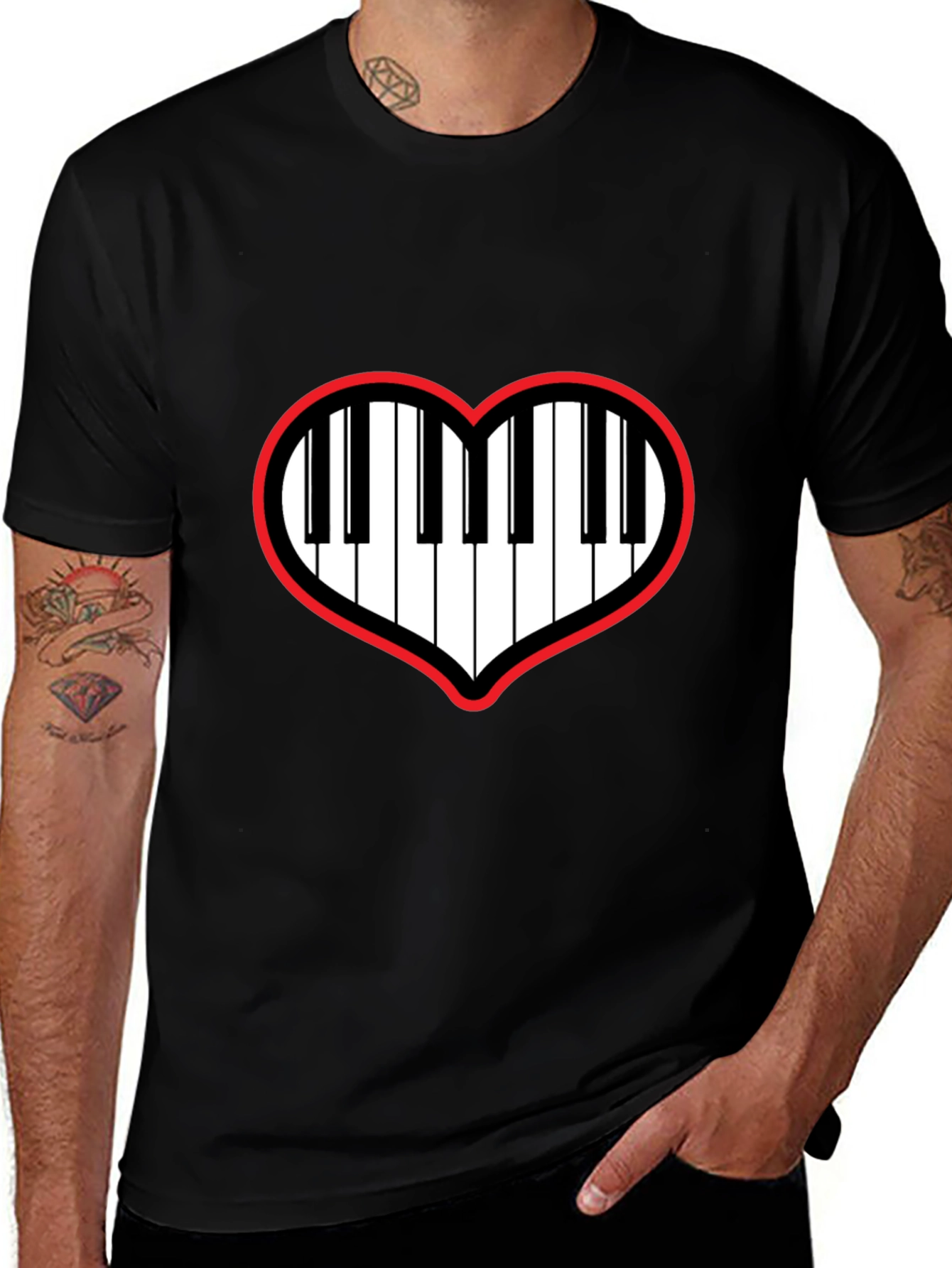 Piano Heartbeat T-Shirt - Music Lover Tee