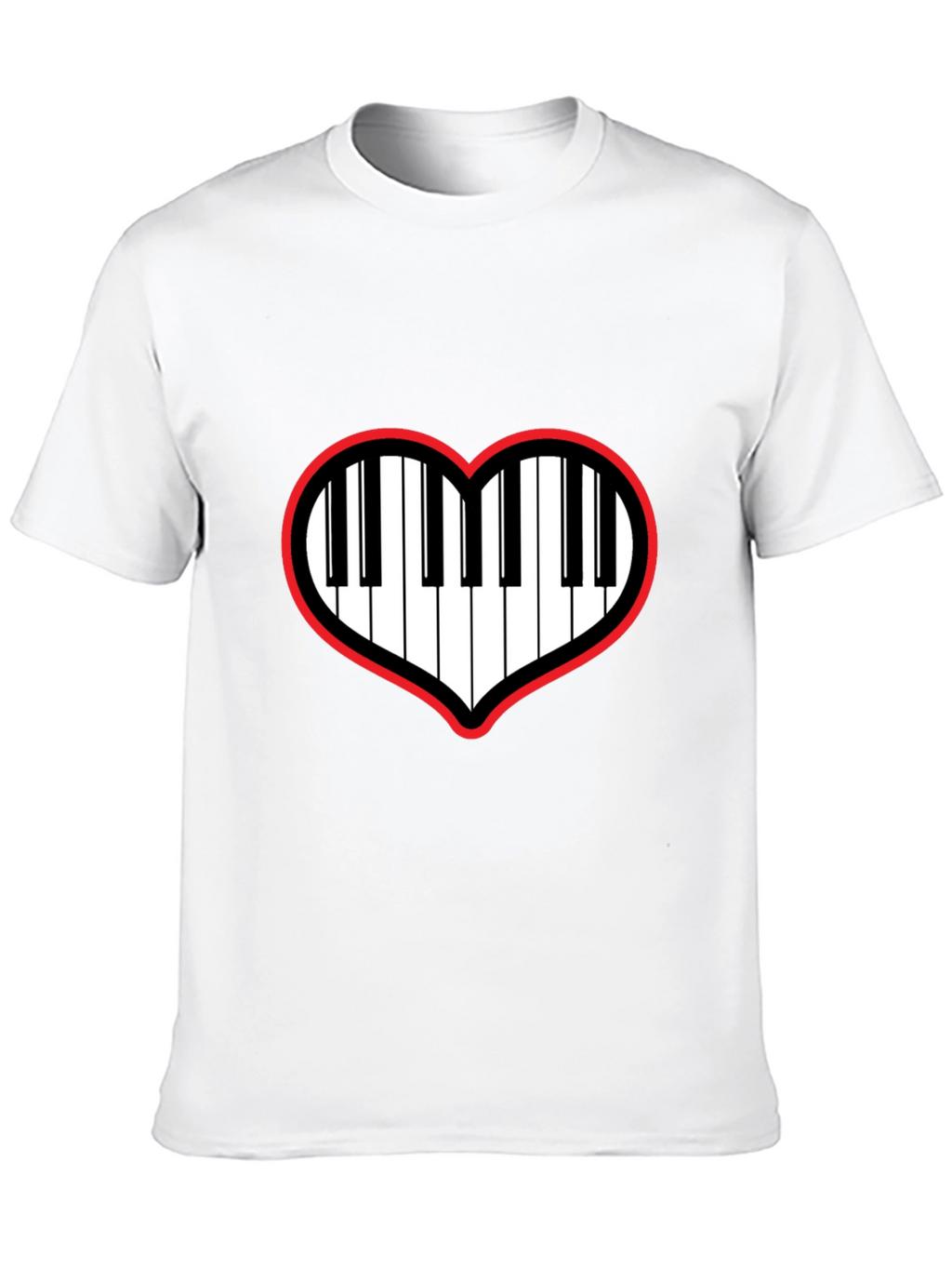 Piano Heartbeat T-Shirt - Music Lover Tee