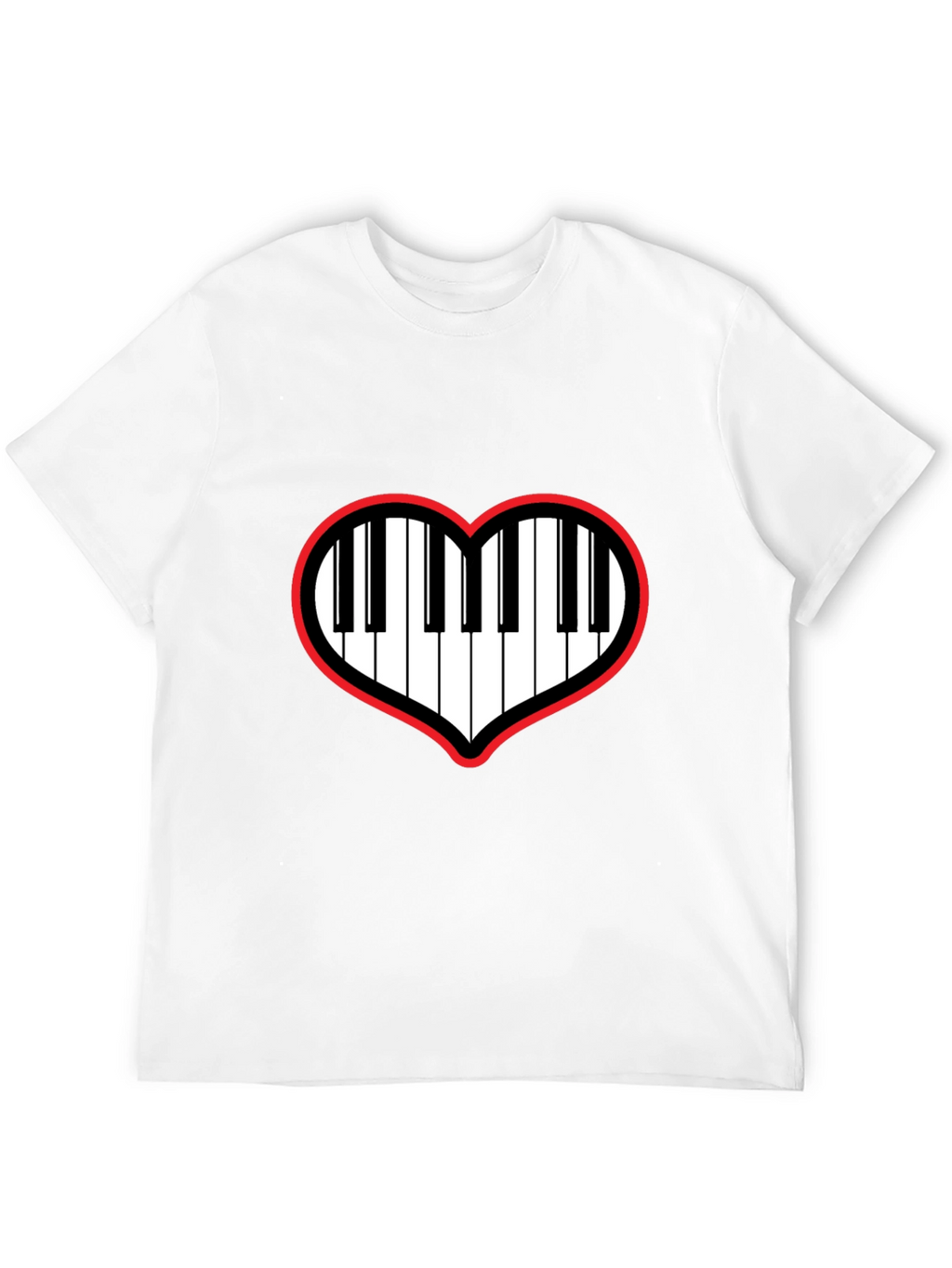 Piano Heartbeat T-Shirt - Music Lover Tee