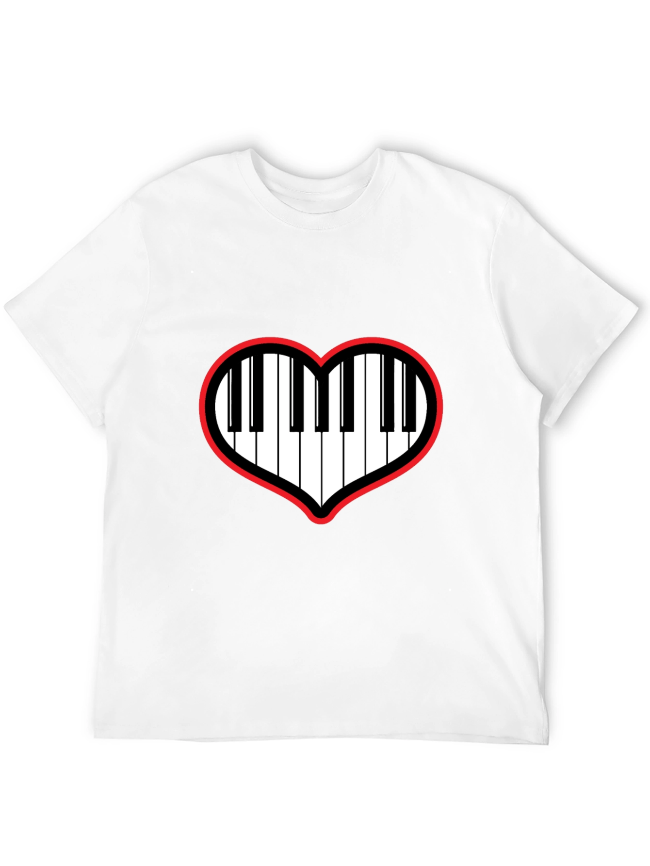 Piano Heartbeat T-Shirt - Music Lover Tee