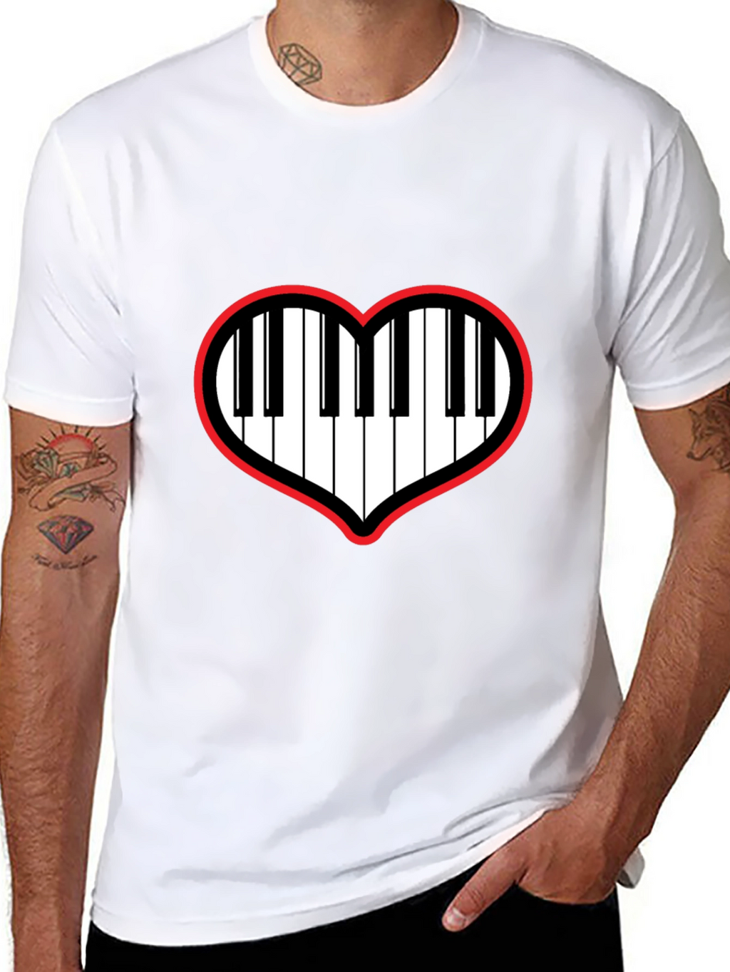 Piano Heartbeat T-Shirt - Music Lover Tee
