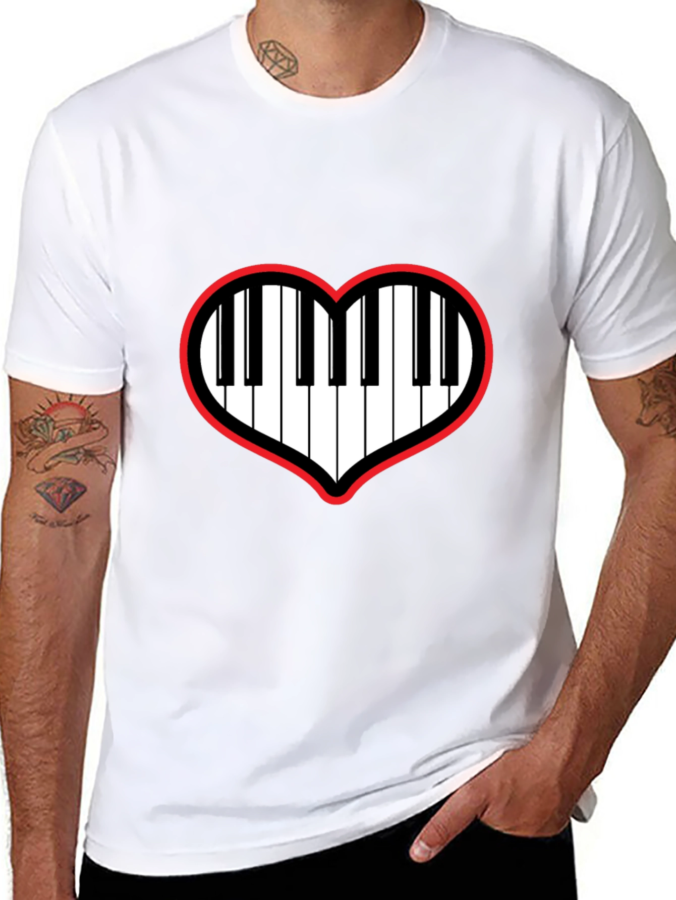 Piano Heartbeat T-Shirt - Music Lover Tee