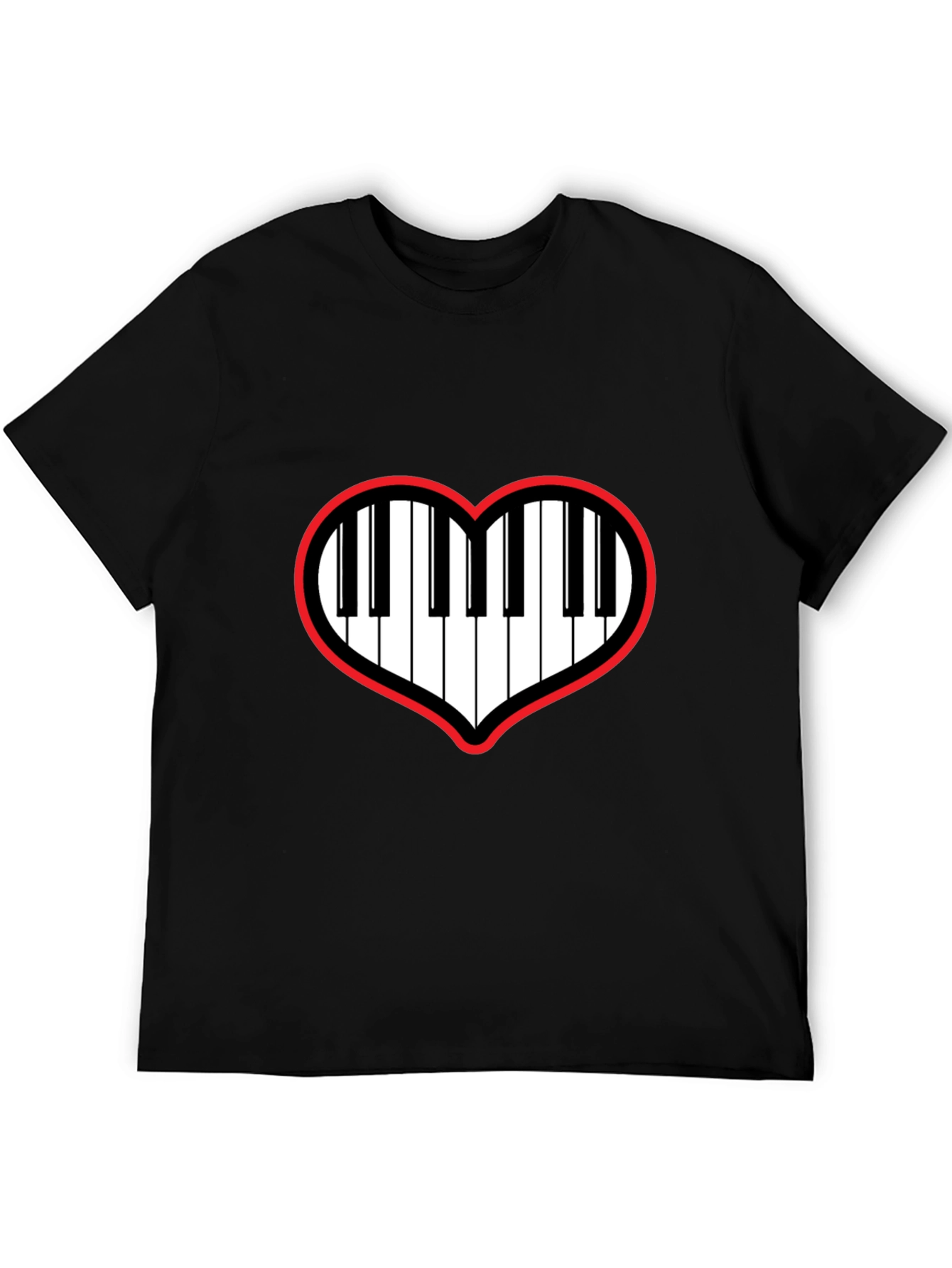 Piano Heartbeat T-Shirt - Music Lover Tee