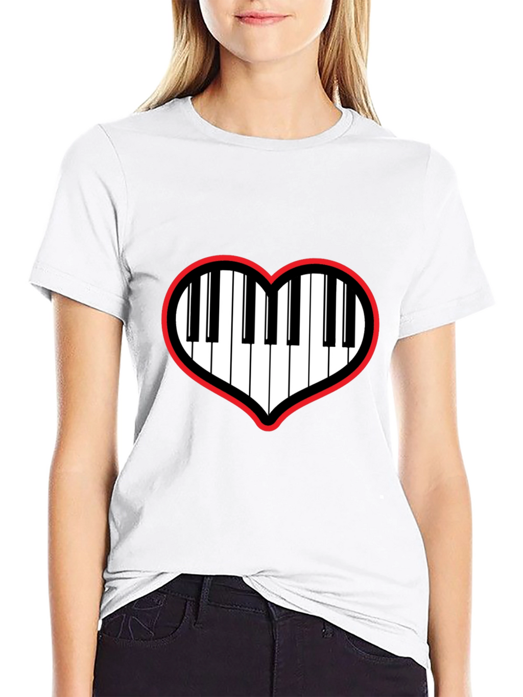 Piano Heartbeat T-Shirt - Music Lover Tee