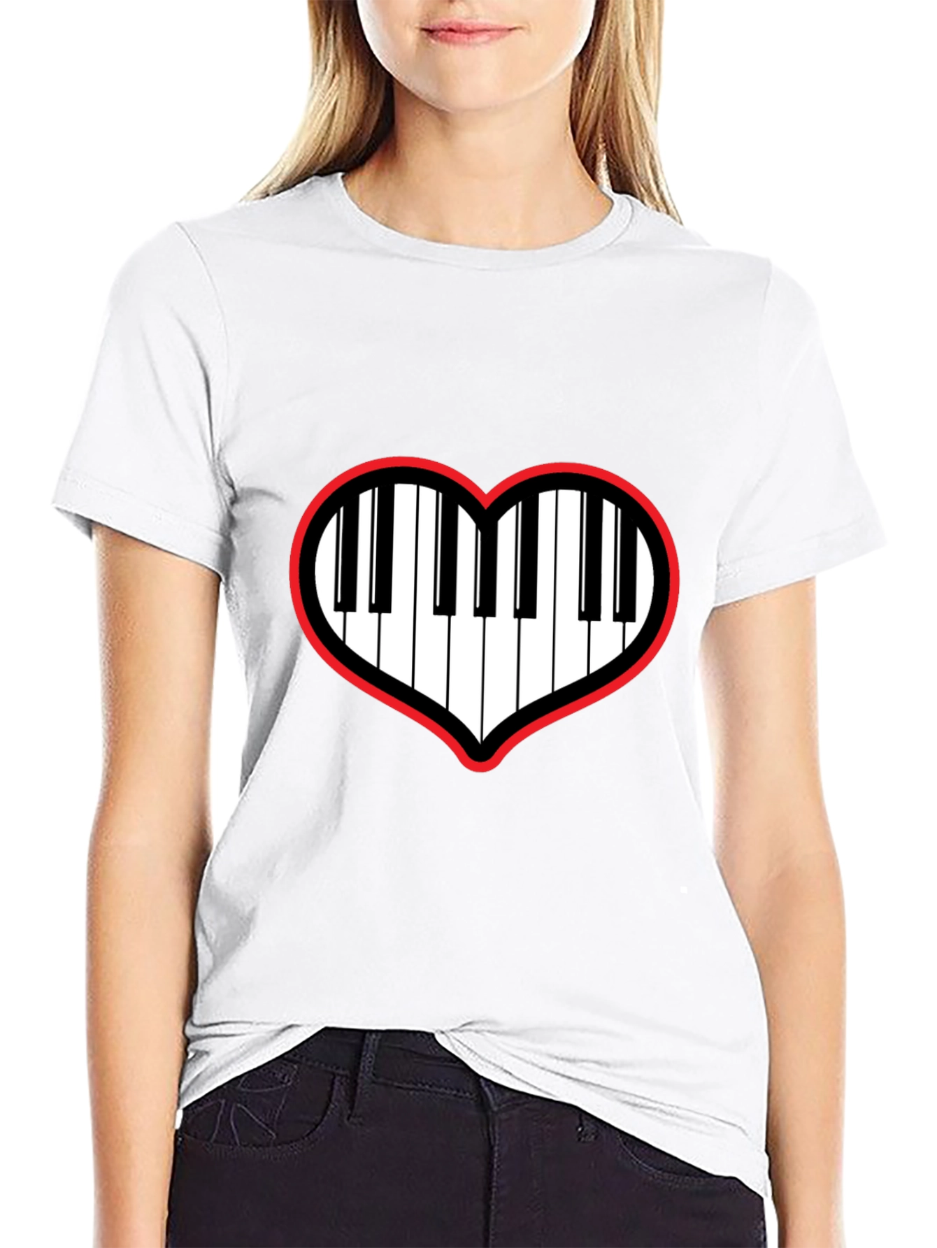 Piano Heartbeat T-Shirt - Music Lover Tee