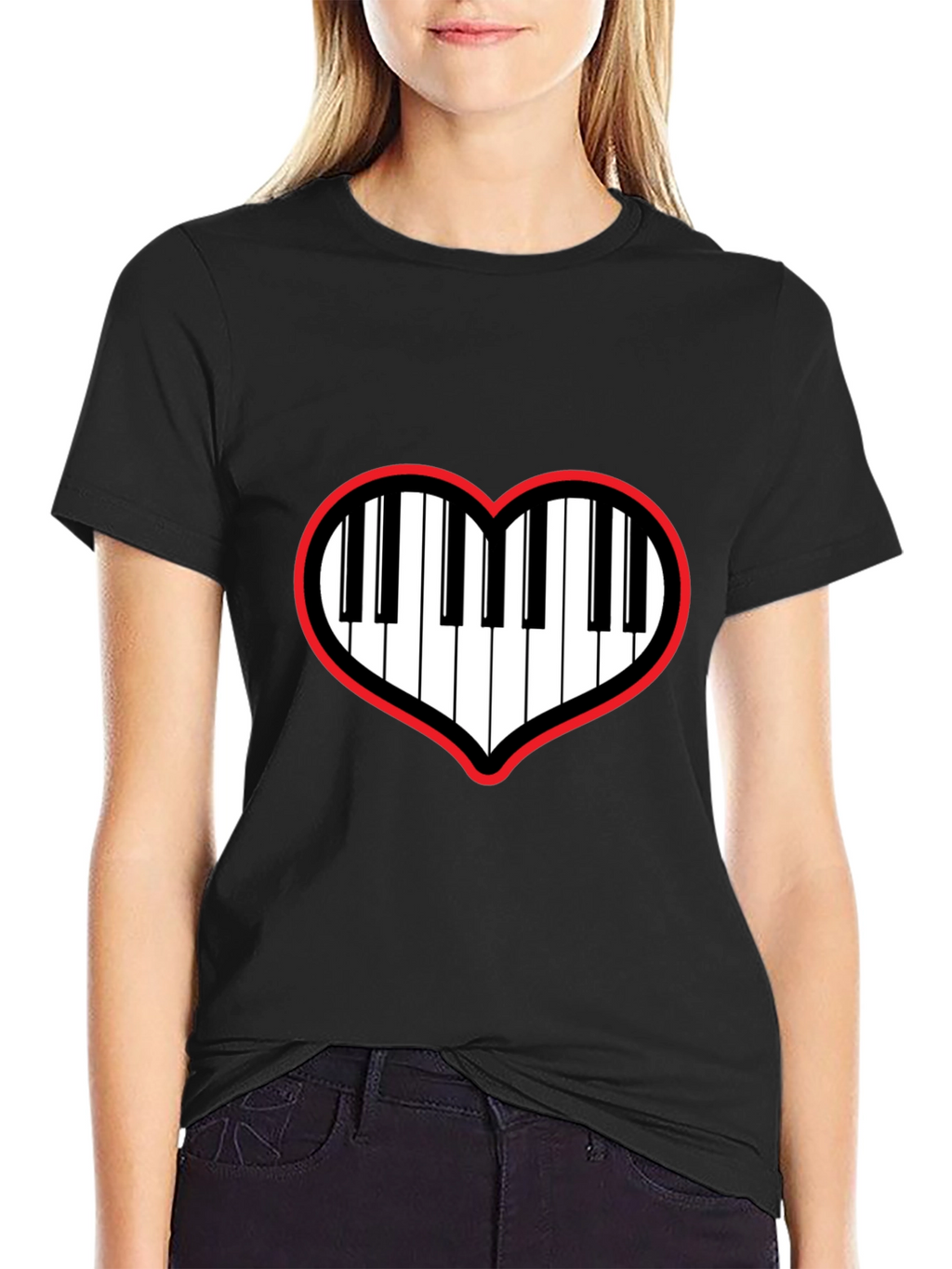 Piano Heartbeat T-Shirt - Music Lover Tee