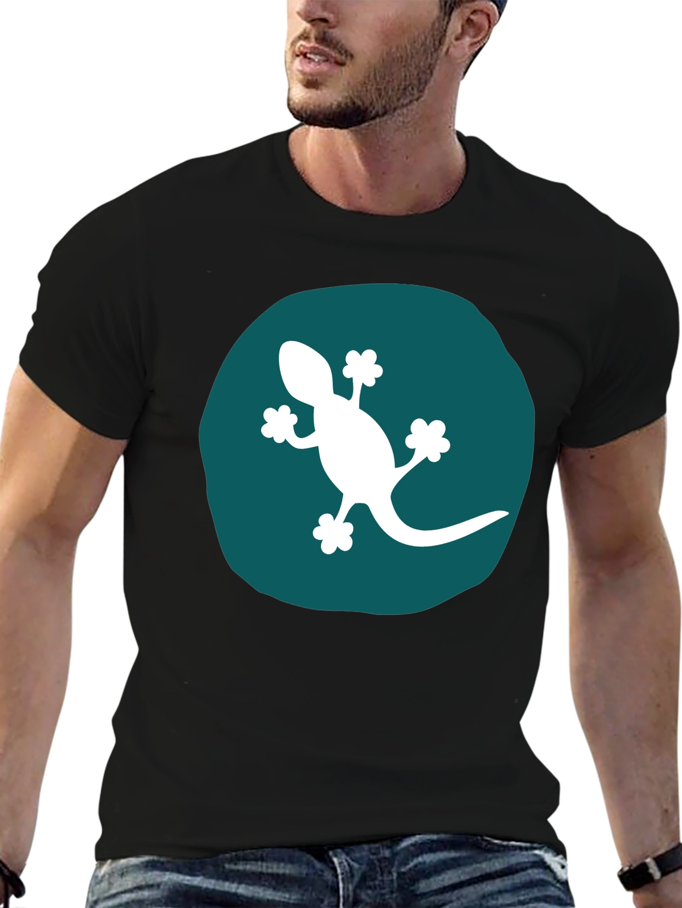 Gecko Graphic Tee - Modern Black T-Shirt