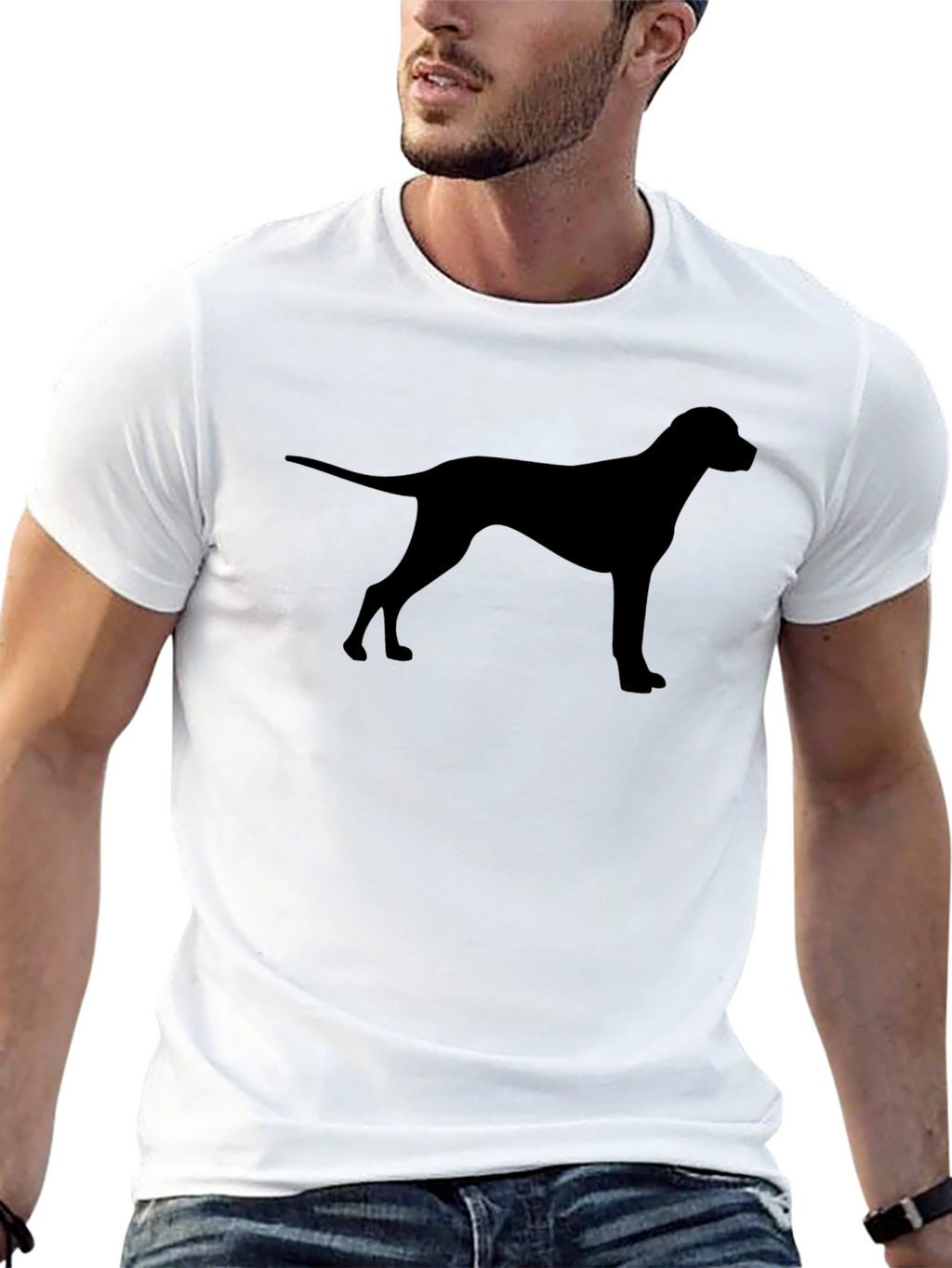 Dog Silhouette T-Shirt - Black