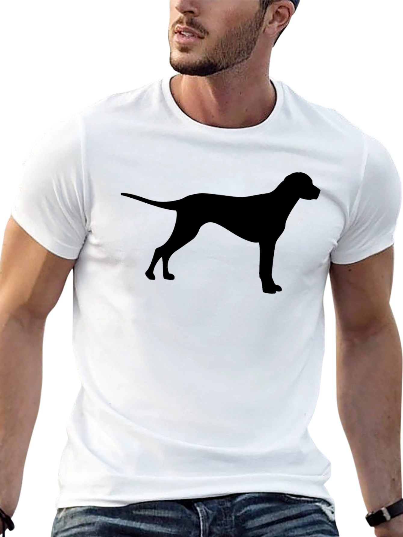 Dog Silhouette T-Shirt - Black
