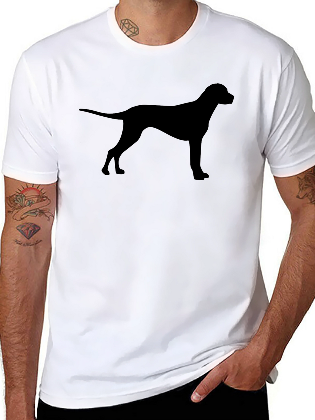 Dog Silhouette T-Shirt - Black