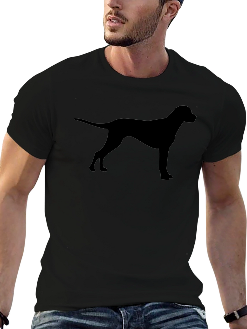 Dog Silhouette T-Shirt - Black