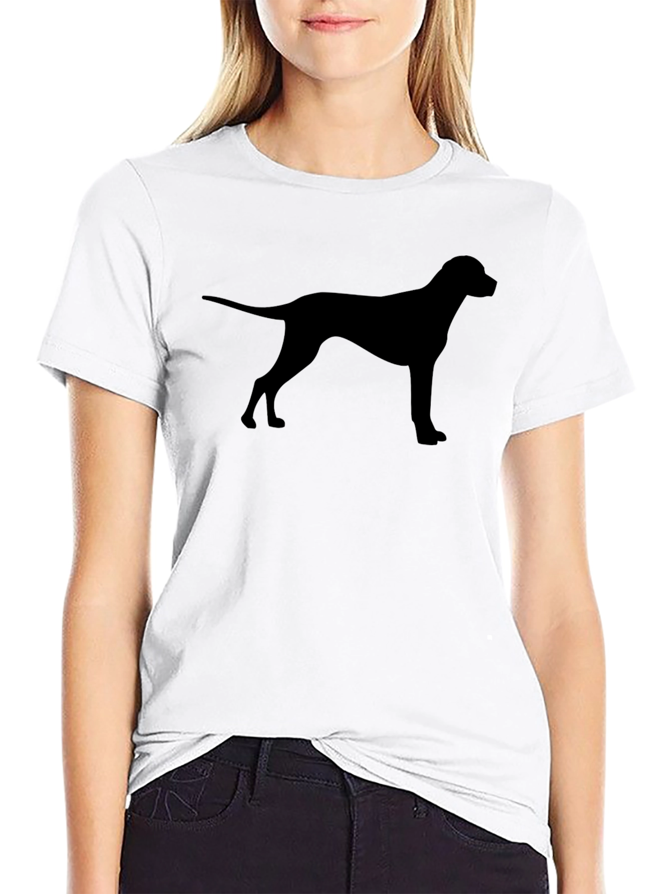 Dog Silhouette T-Shirt - Black