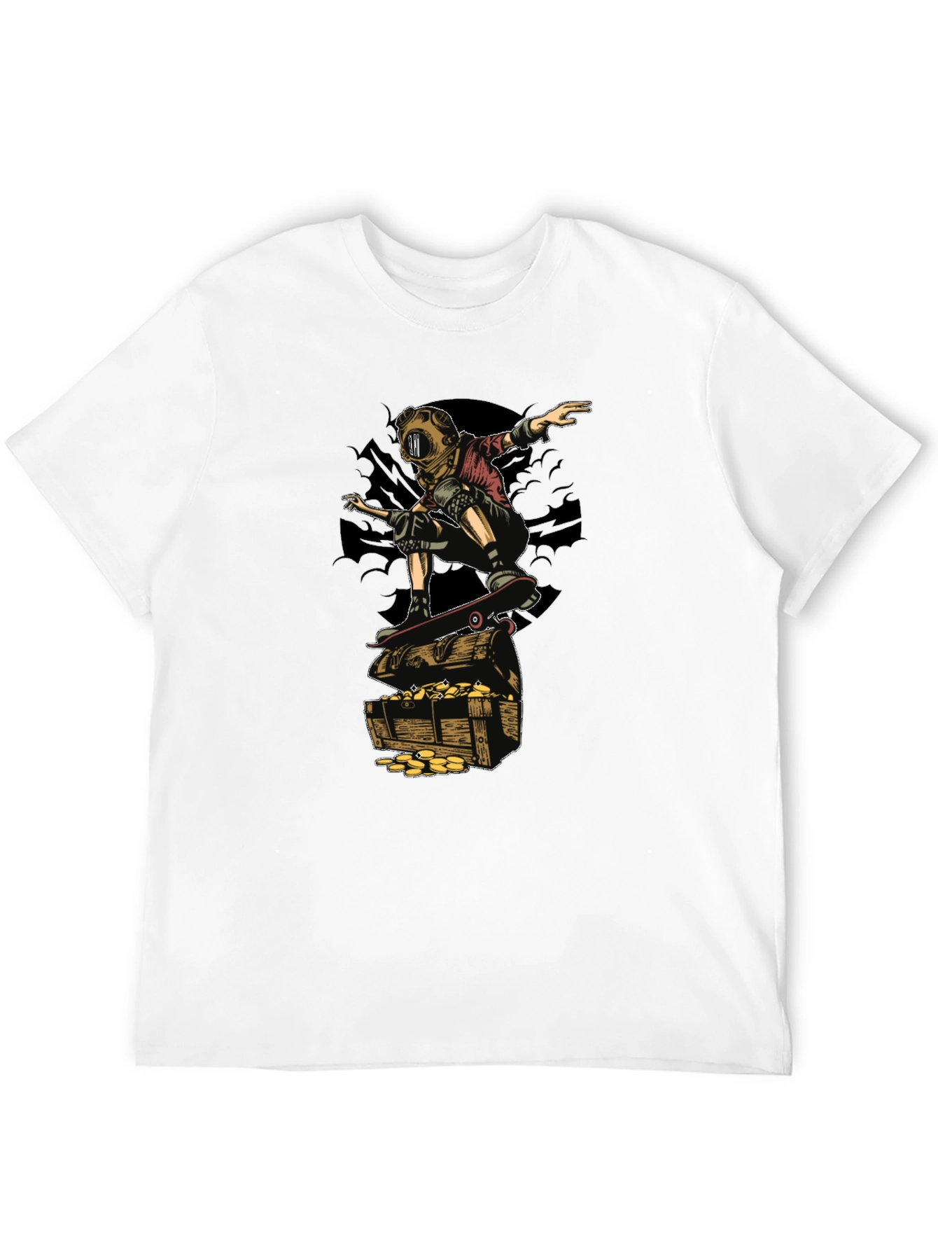 Skateboarding Diver on Treasure T-Shirt
